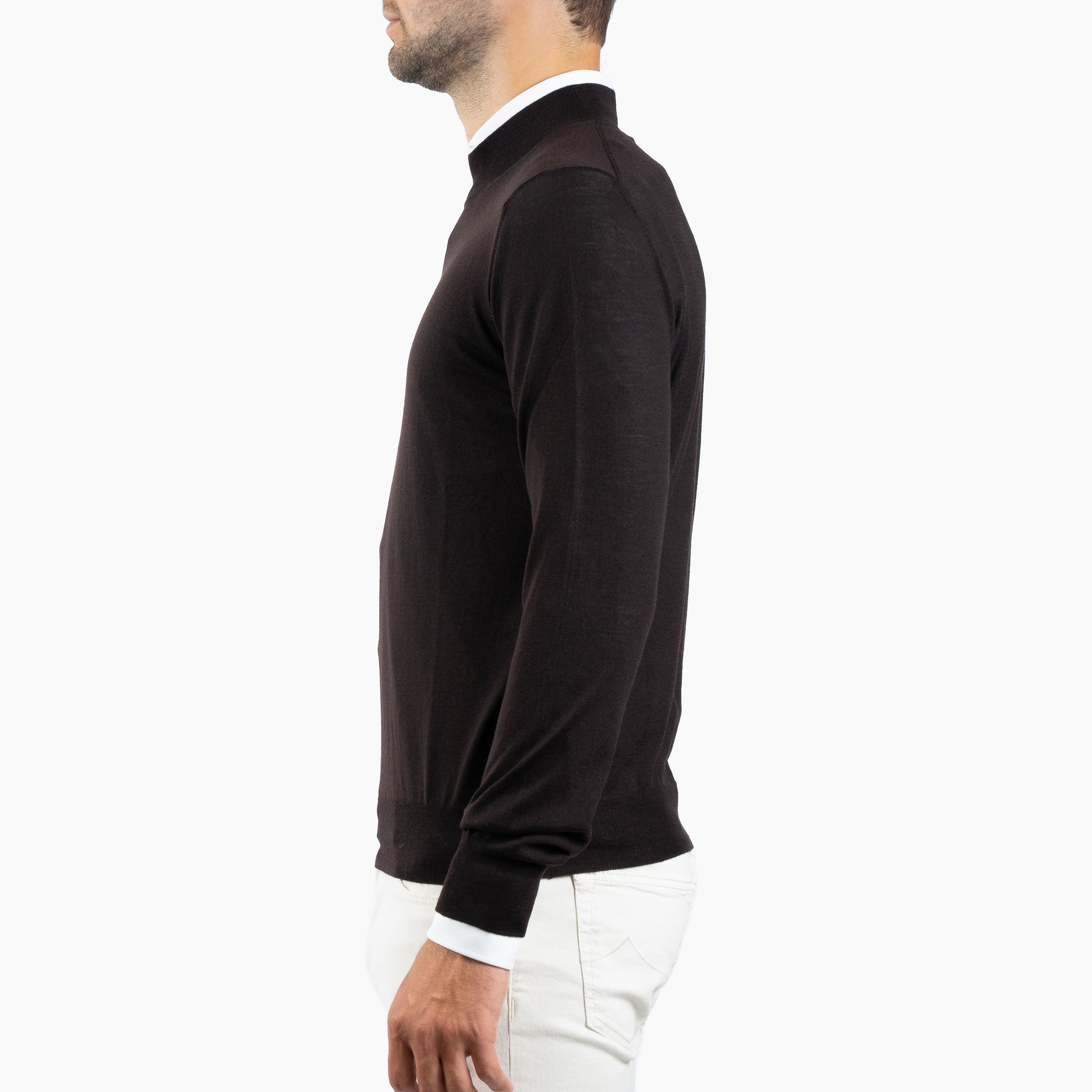 Gran Sasso Gebreide Turtleneck Trui Bruin | Extrafine Merino