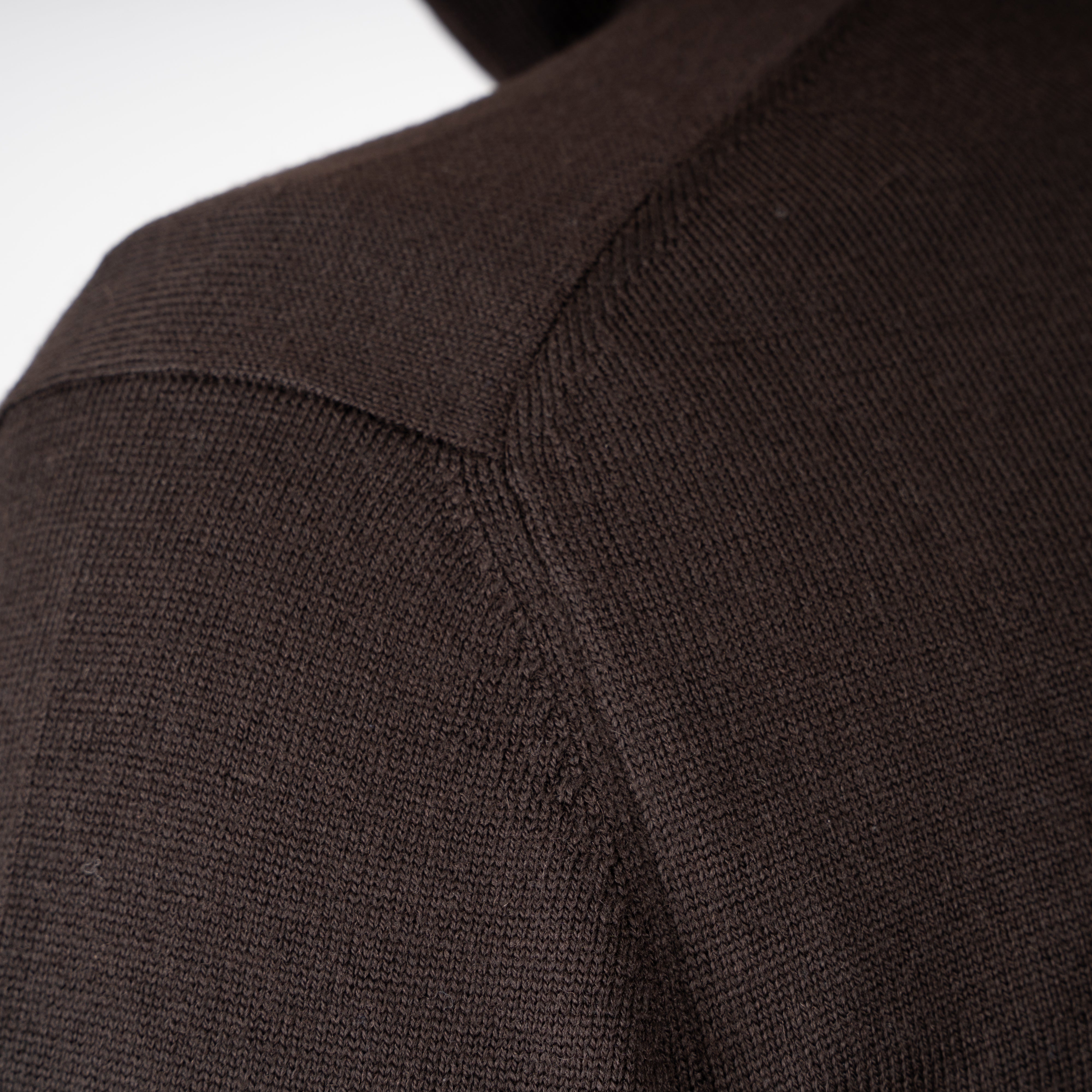 Gran Sasso Gebreide Trui met Rits Bruin | Extrafine Merino