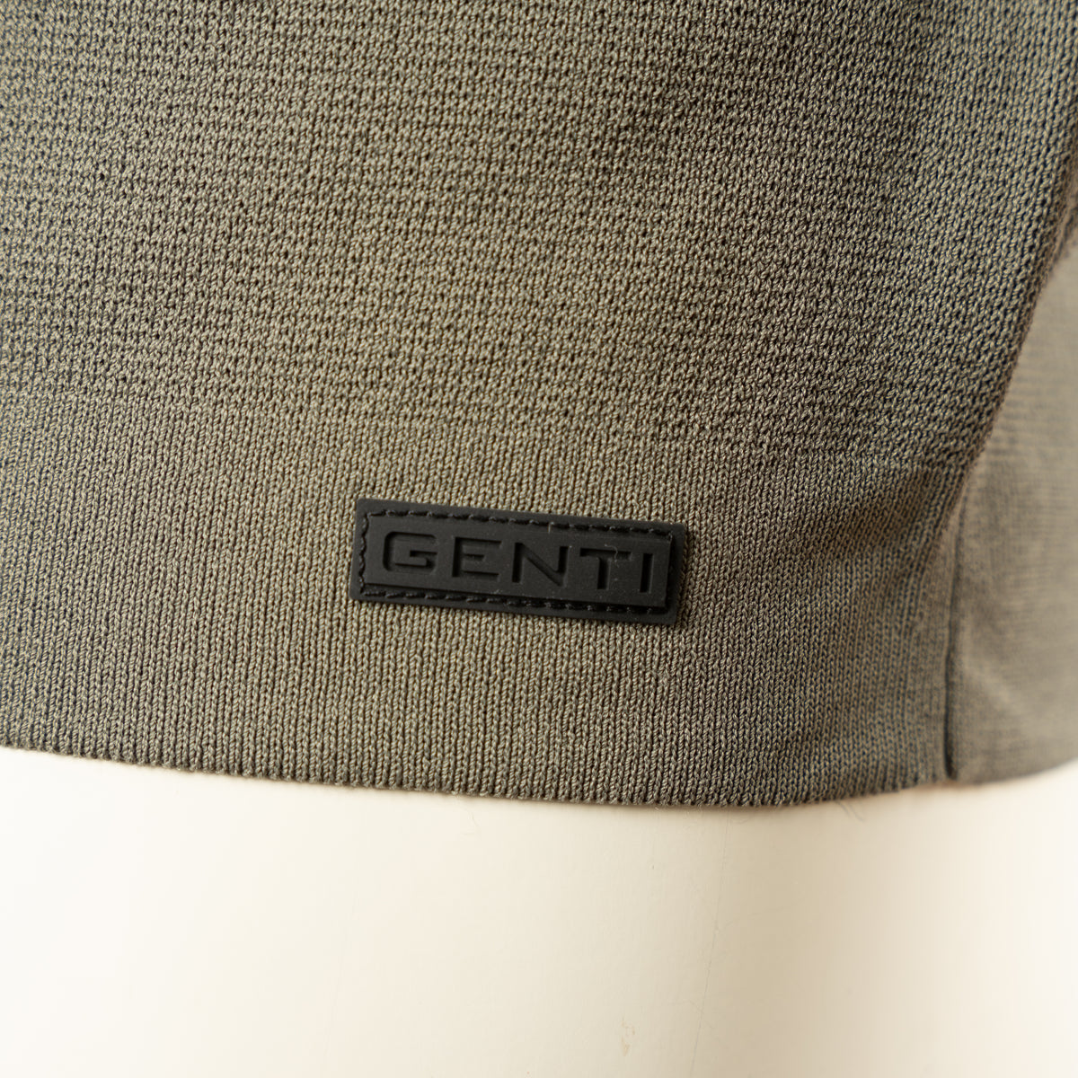 Genti Polo Lange Mouw met Rits Lichtgroen | Cool Dry
