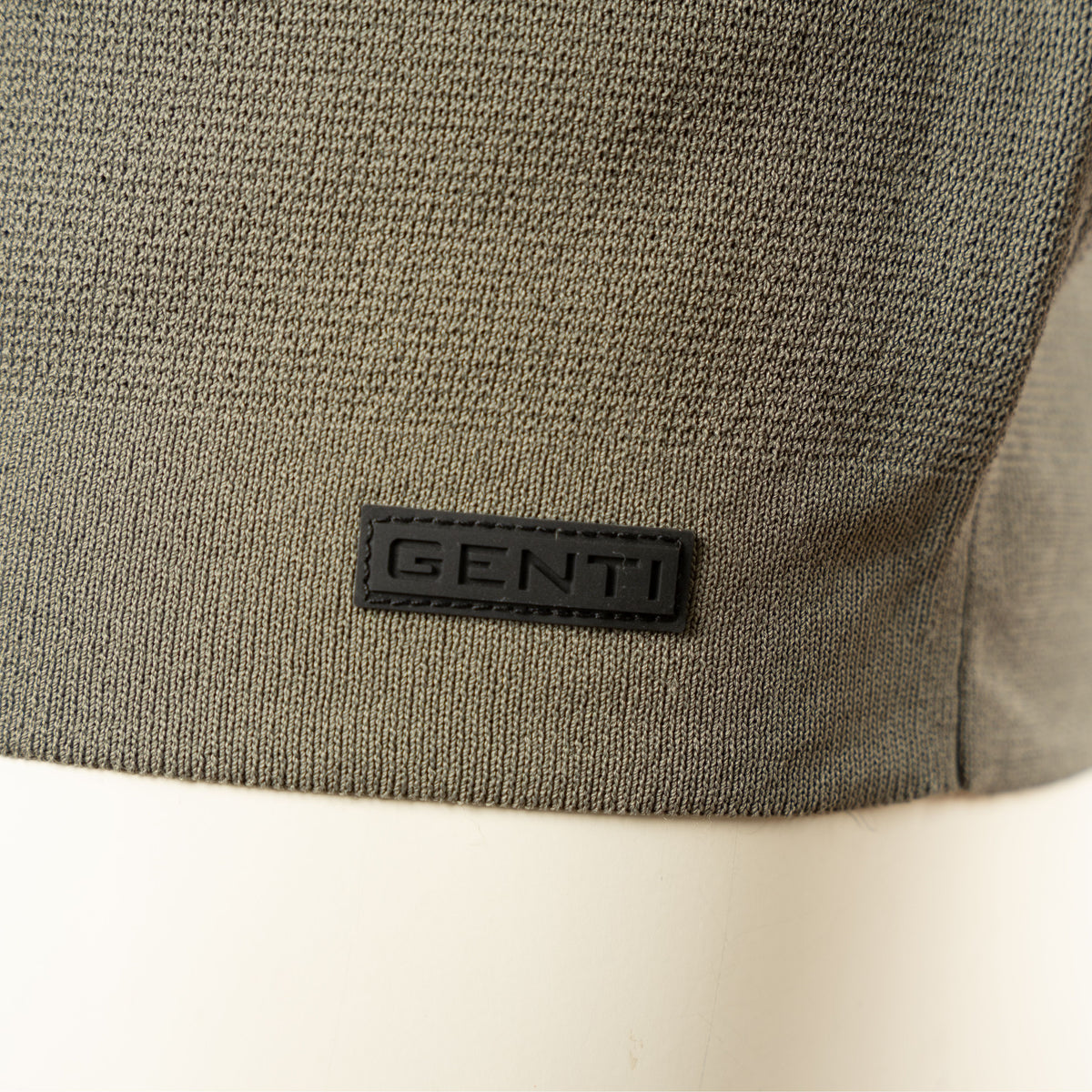 Genti Polo Lange Mouw met Rits Lichtgroen | Cool Dry