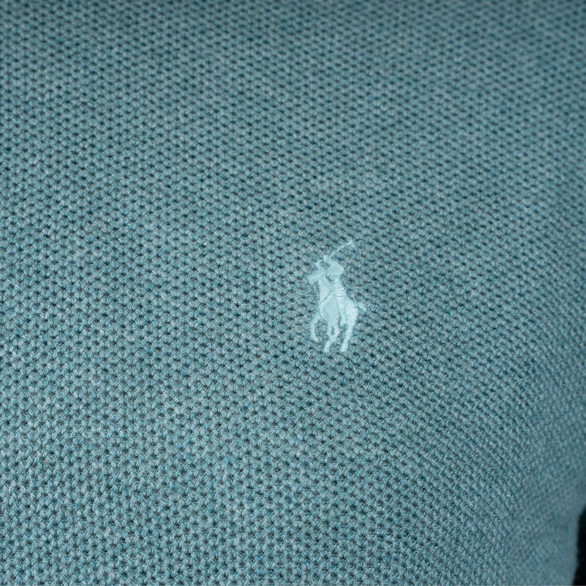 Ralph Lauren Gebreide Trui met Rits Turquoise | Mesh-Knit Cotton