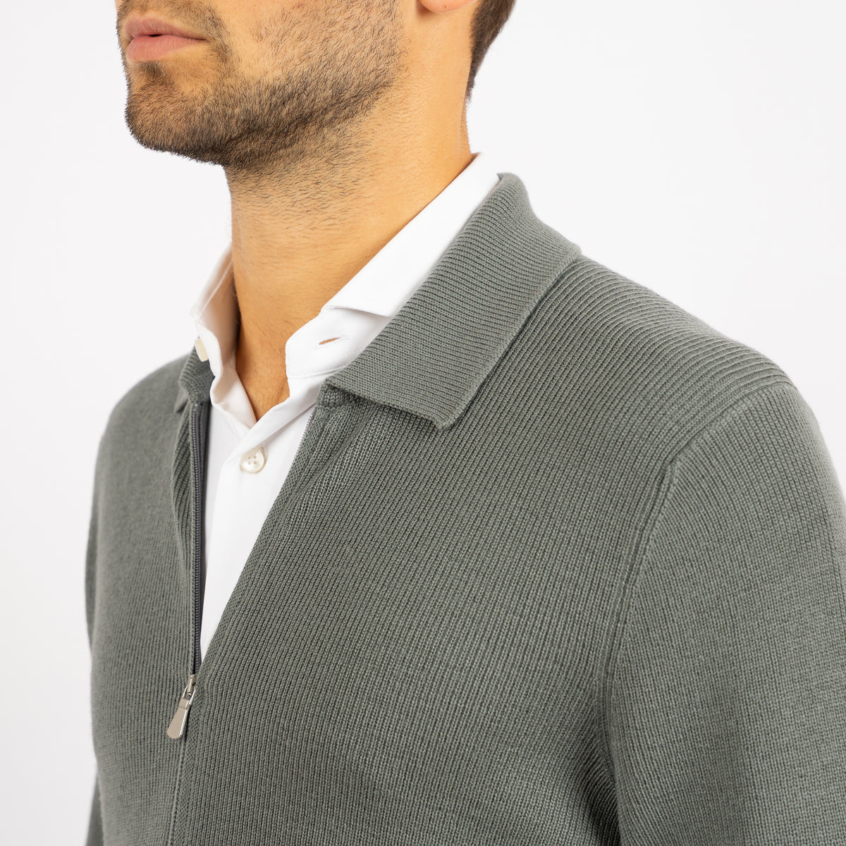 Gran Sasso Vest Zeegroen | Extrafine Merino