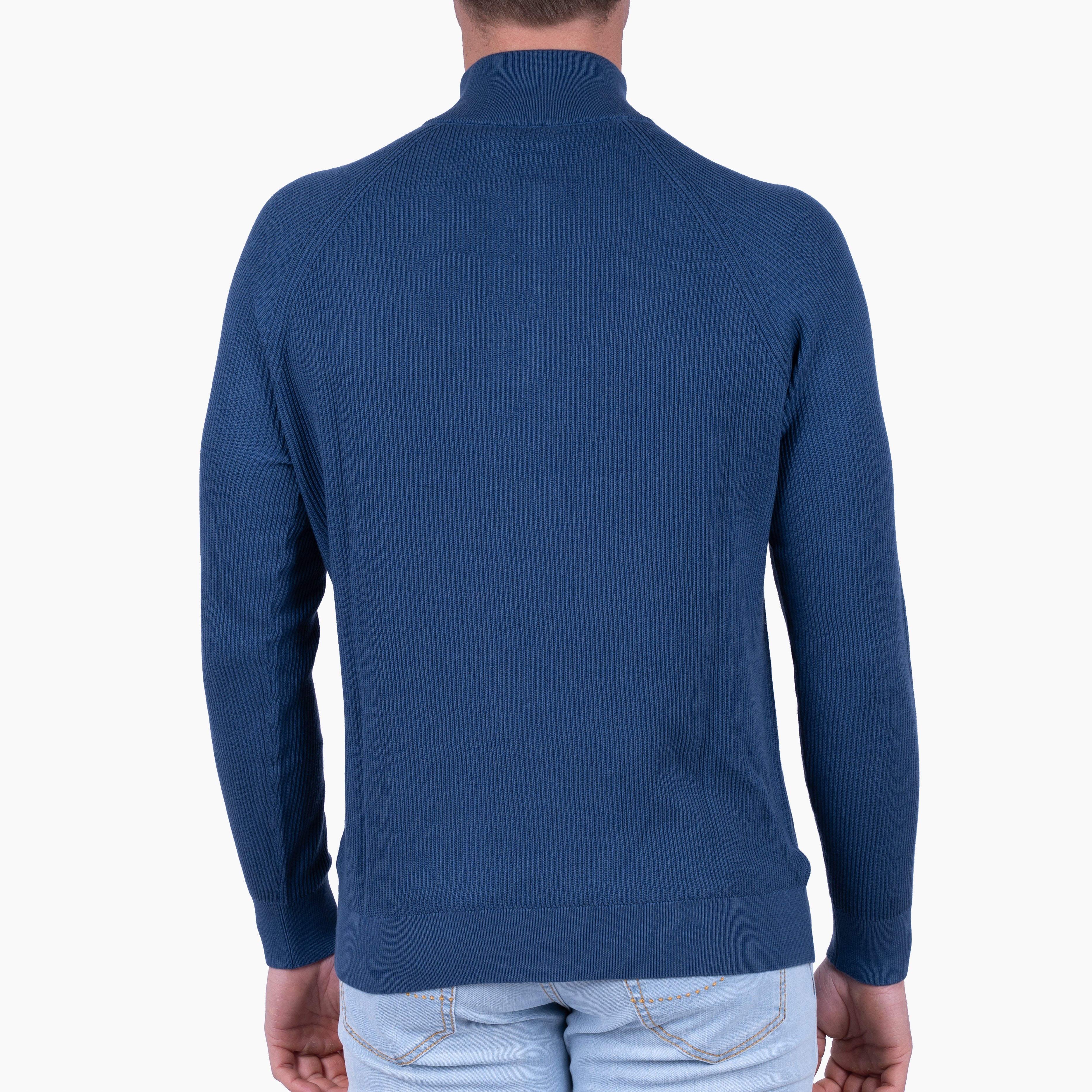 Fedeli Gebreide Trui met Rits Blauw | Paul Giza