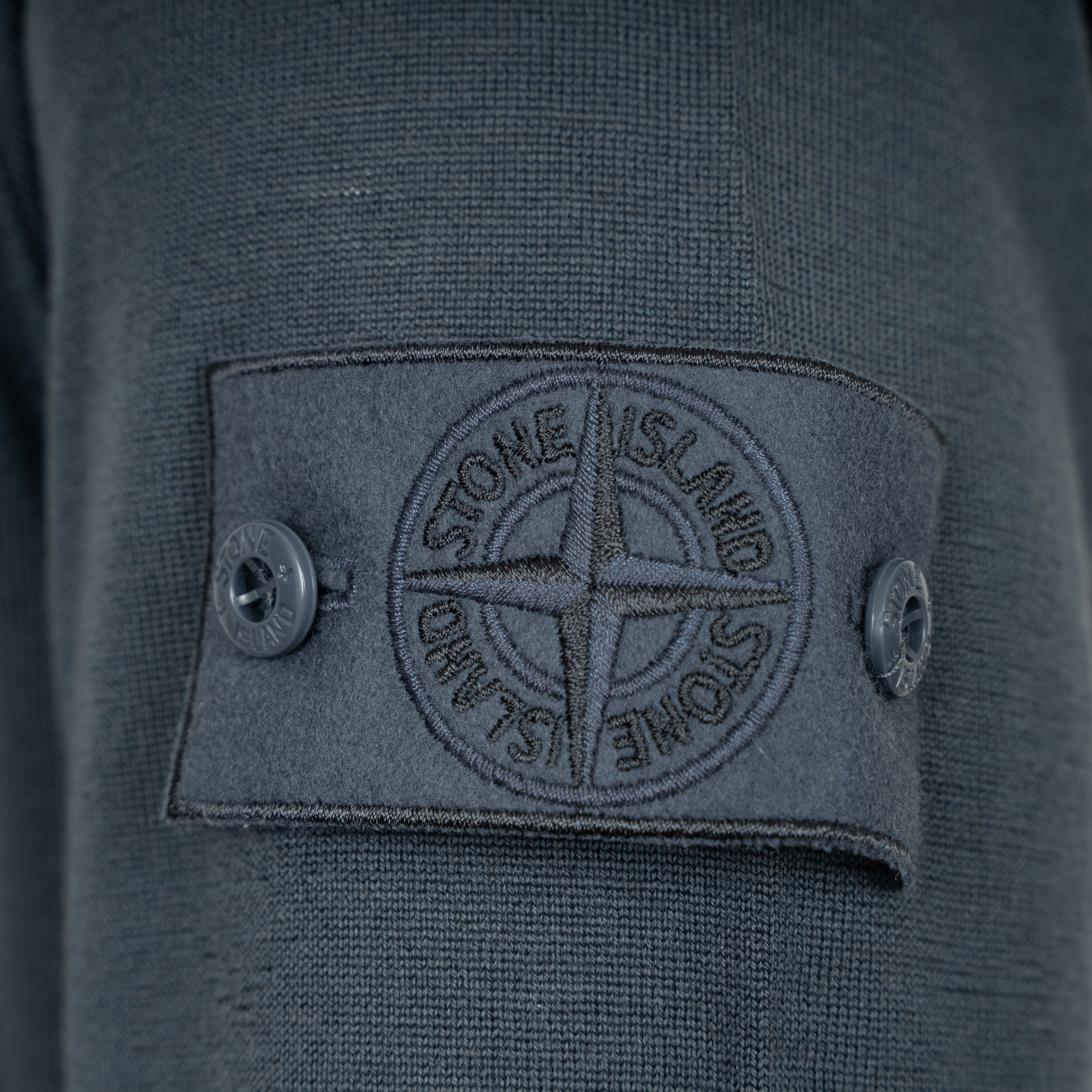 Stone Island Gebreide Polo Lange Mouw Blauw | Ghost