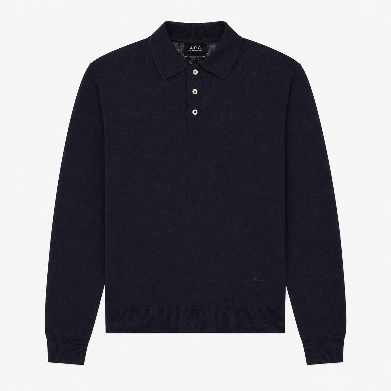 A.P.C. Gebreide Polo Lange Mouw Blauw | Riou