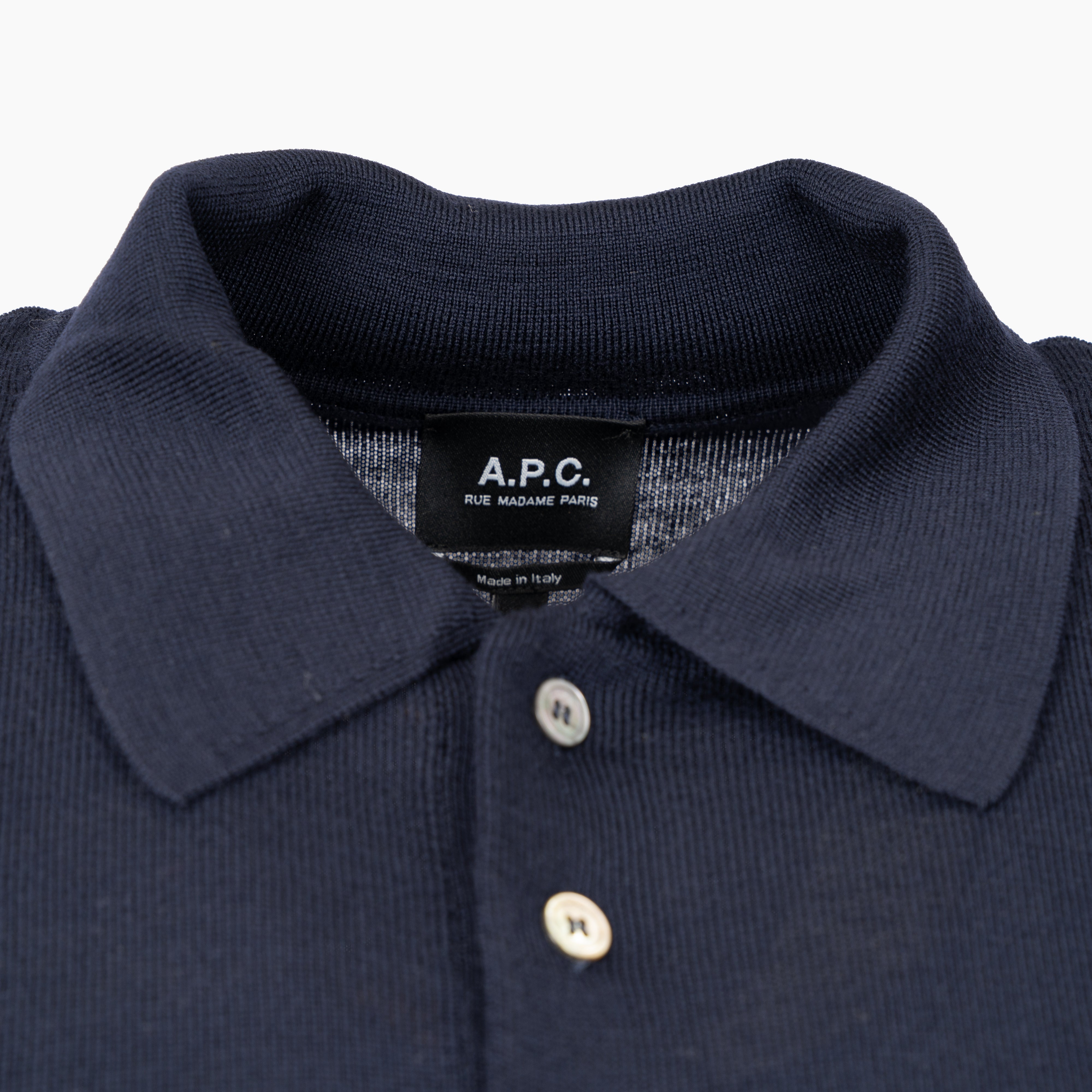 A.P.C. Gebreide Polo Lange Mouw Blauw | Riou