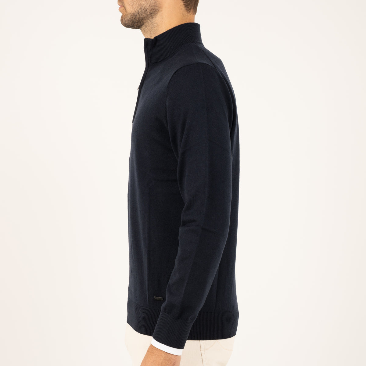 SEVEN DIALS Gebreide Trui met Rits Blauw | Saul