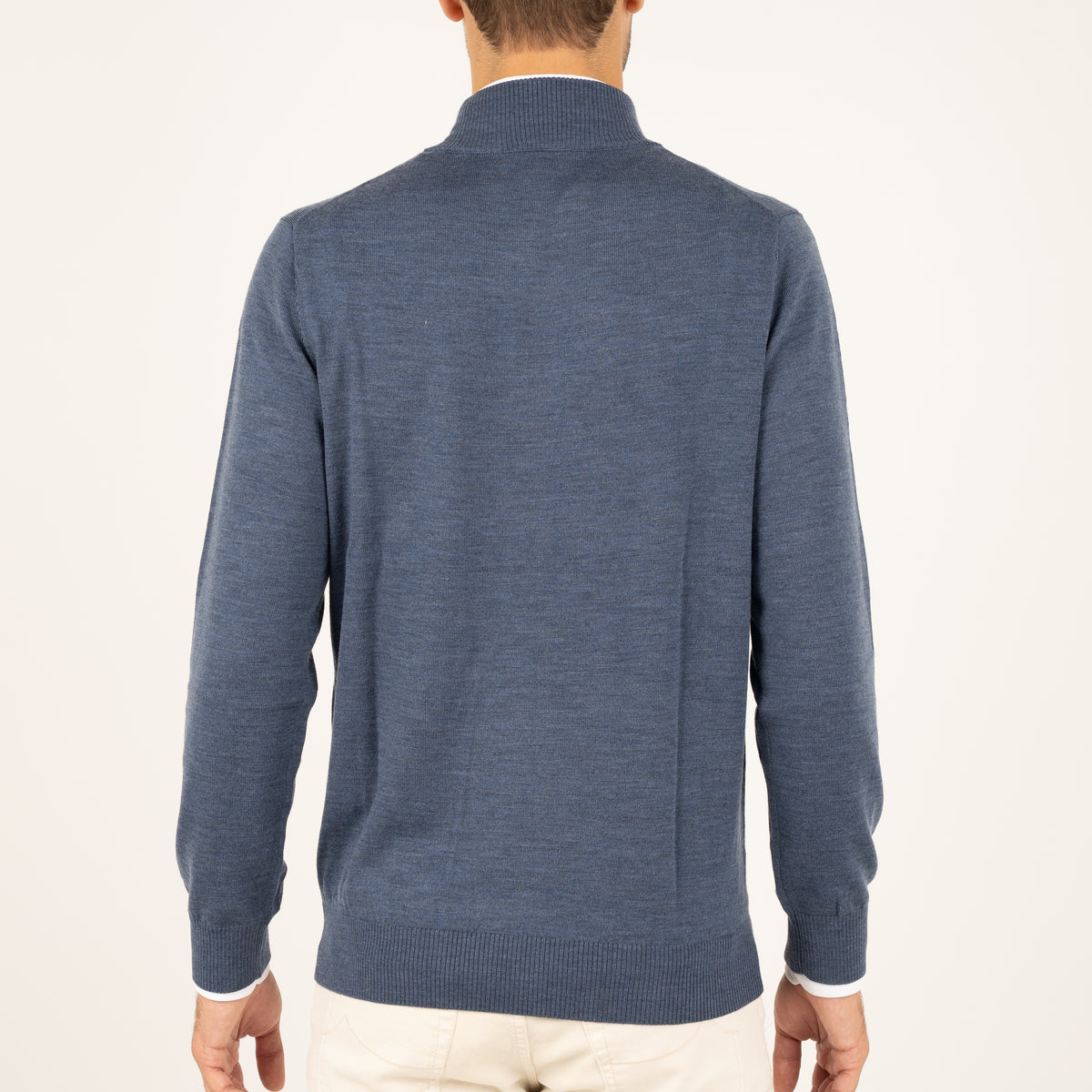 SEVEN DIALS Gebreide Trui met Rits Middenblauw | Saul