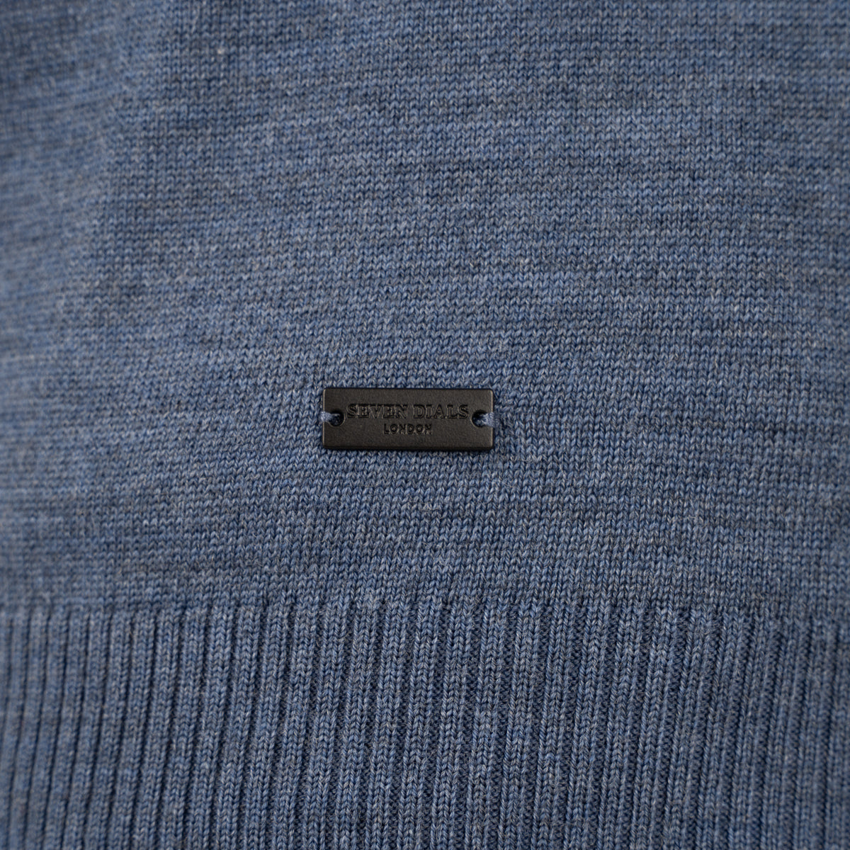 SEVEN DIALS Gebreide Trui met Rits Middenblauw | Saul
