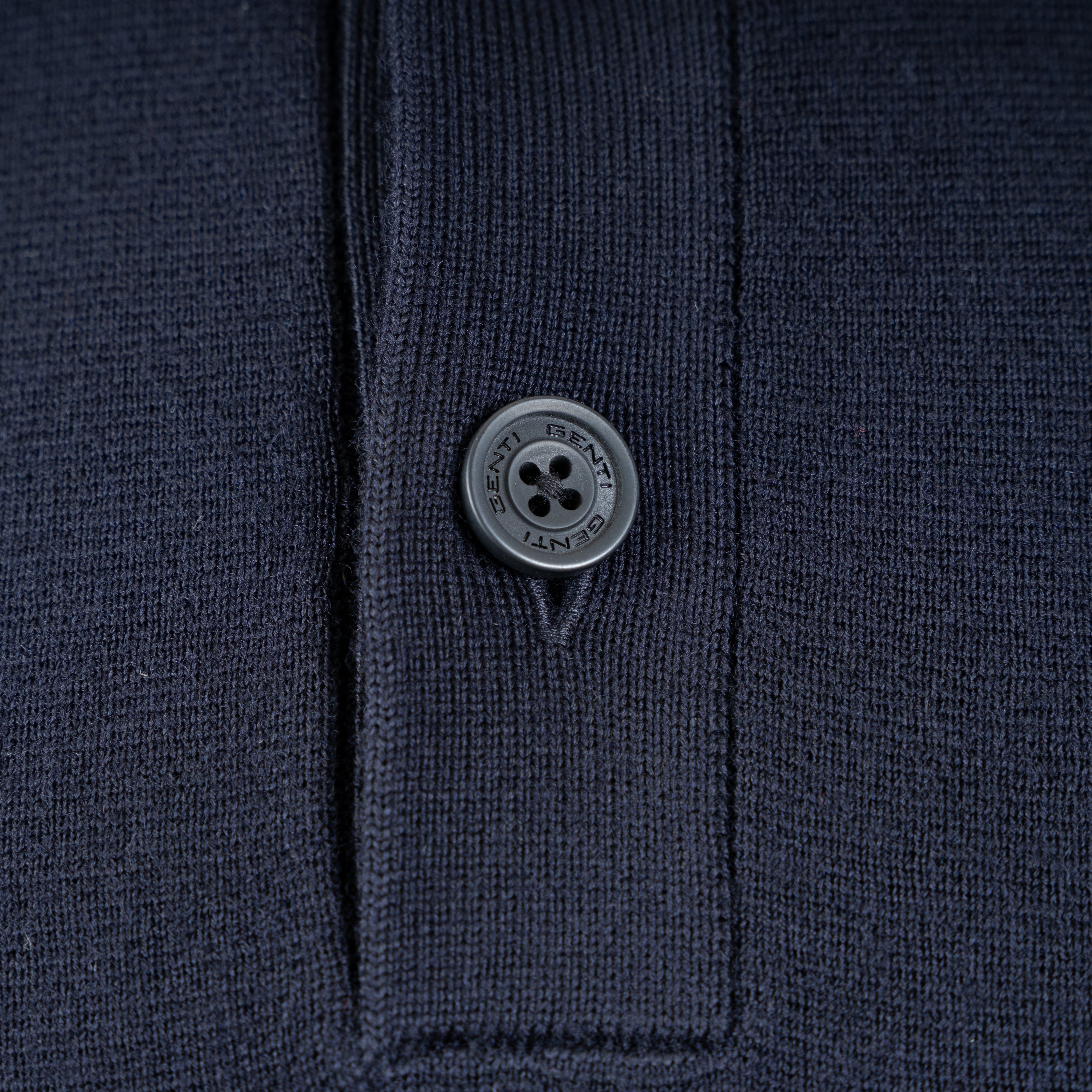 Genti Gebreide Trui met Knopenlijst Blauw | Wool