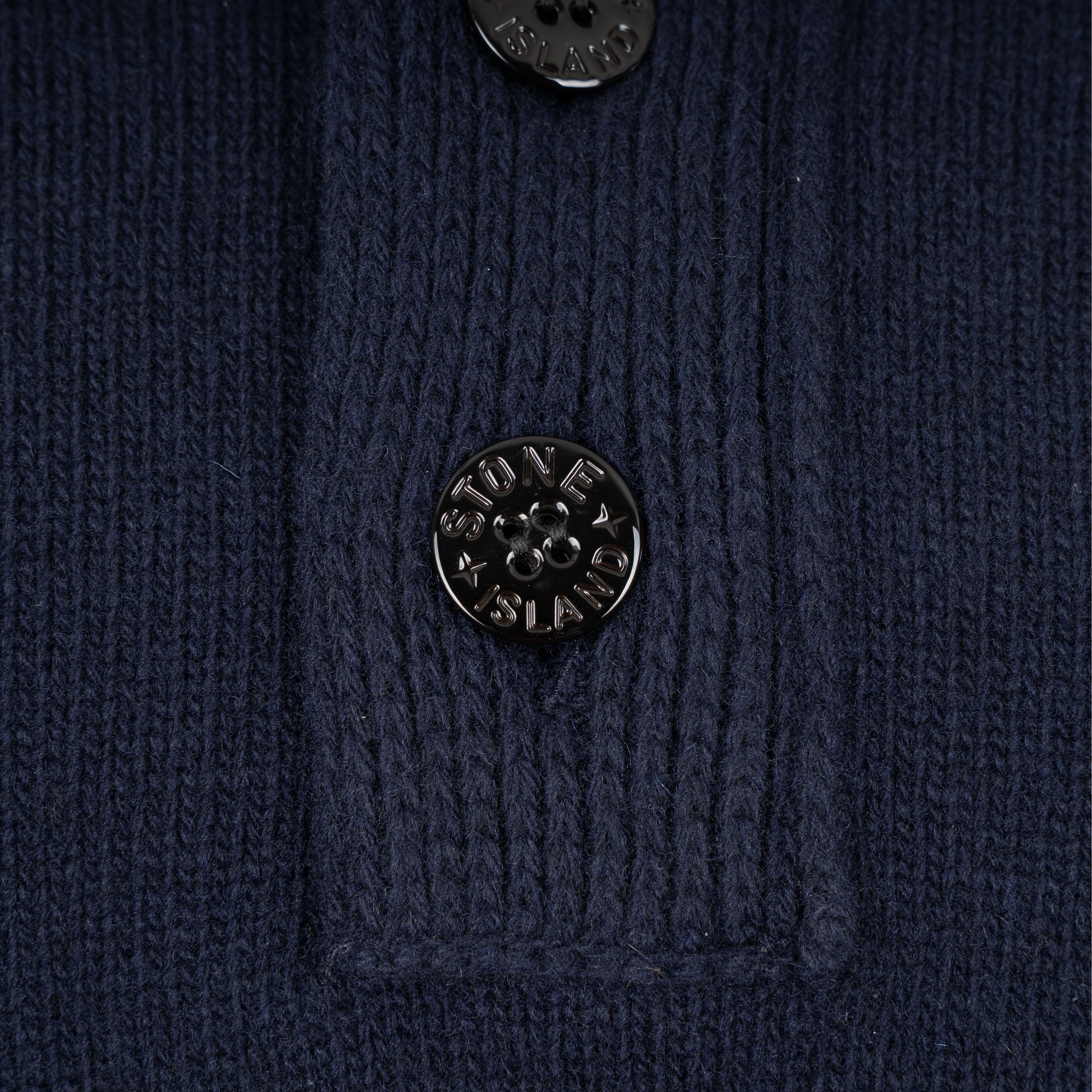 Stone Island Gebreide Trui met Knopenlijst Blauw | Lambswool