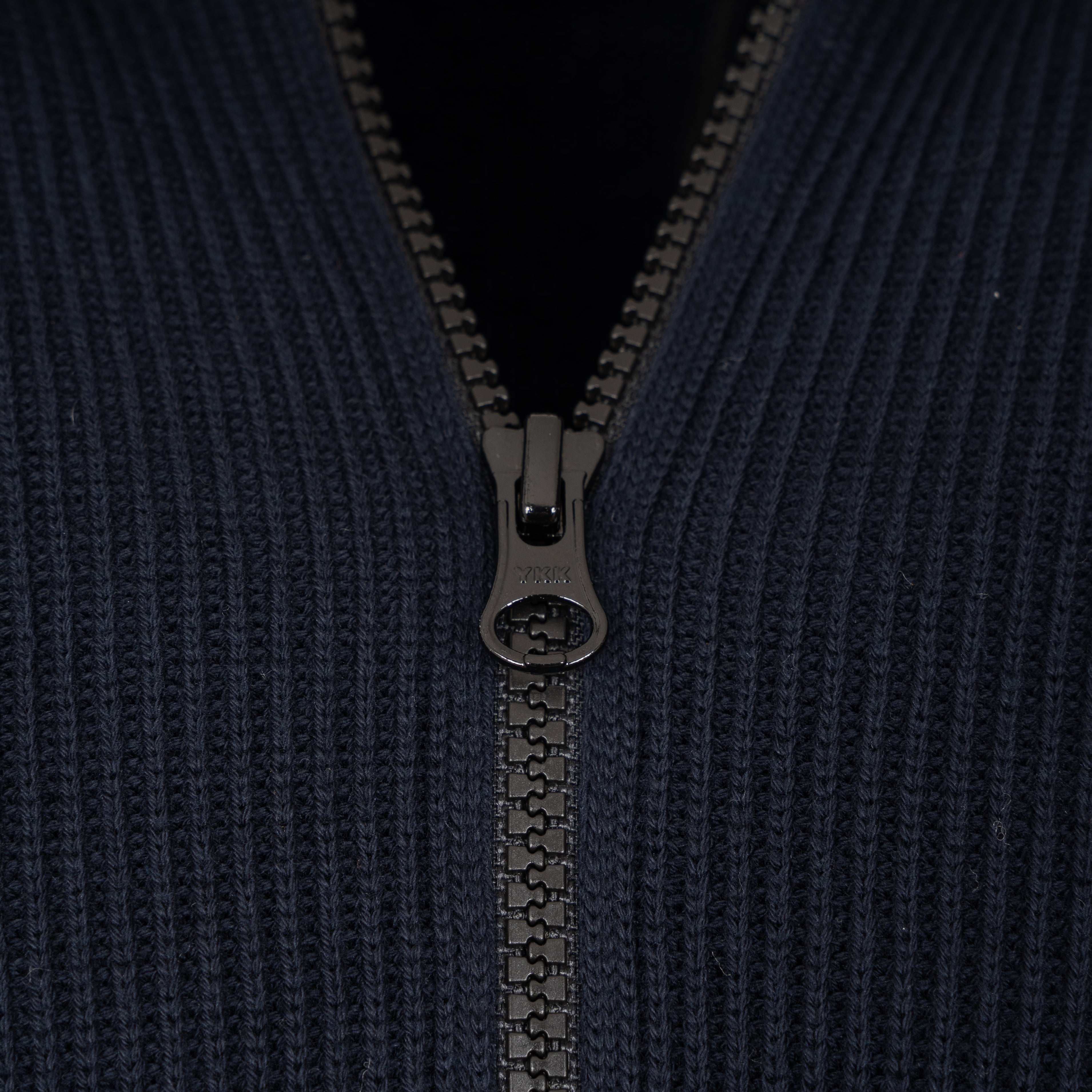 Stone Island Gebreide Trui met Rits Donkerblauw | Soft Organic Cotton