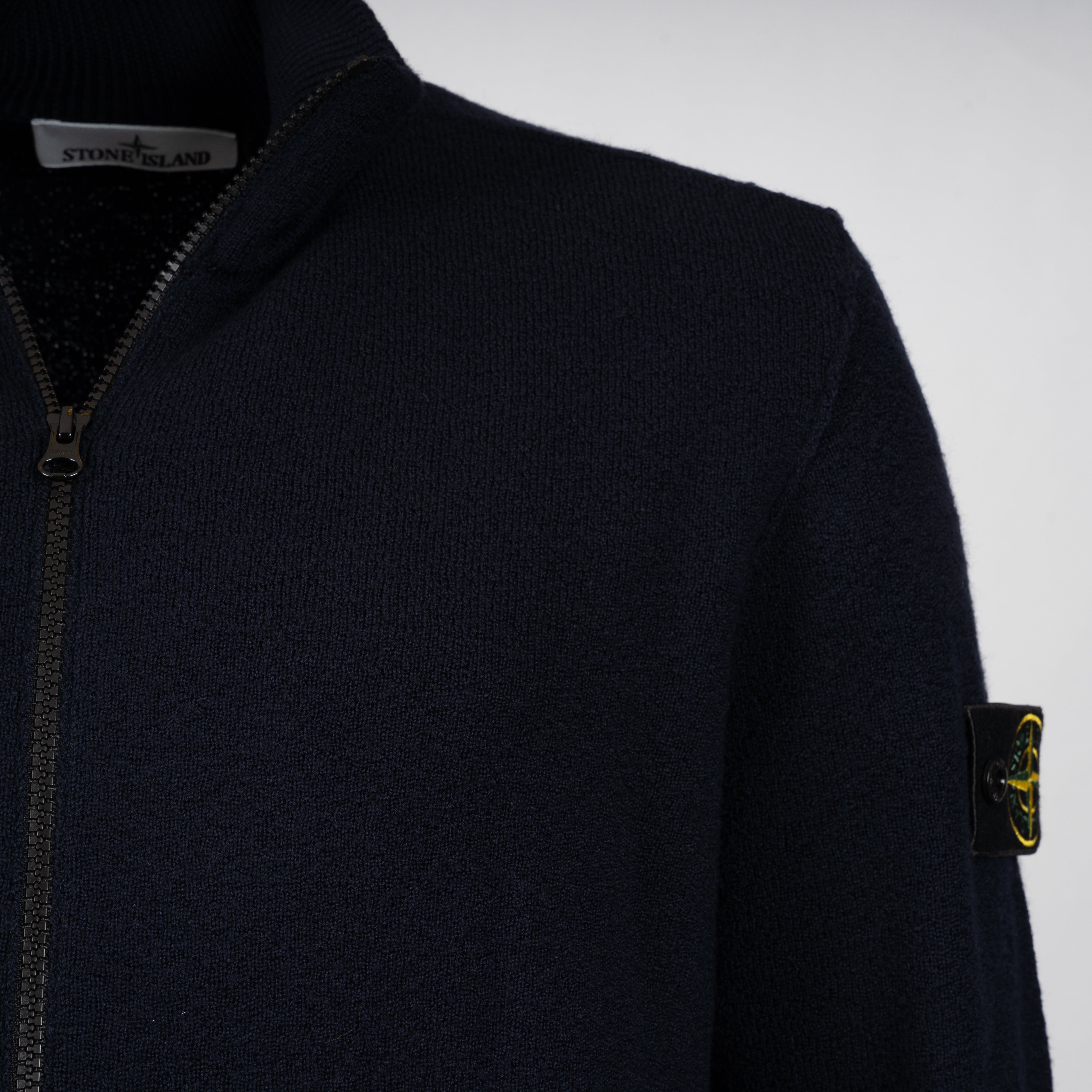 Stone Island Gebreid Vest Blauw | Pure RWS Wool