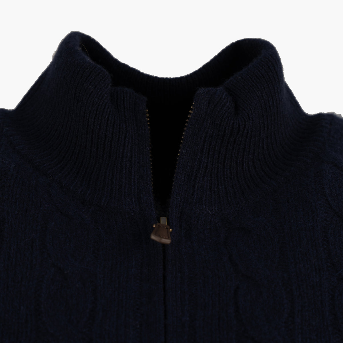 Ralph Lauren Gebreide Kabeltrui met Rits Blauw | Cable-Knit Cotton