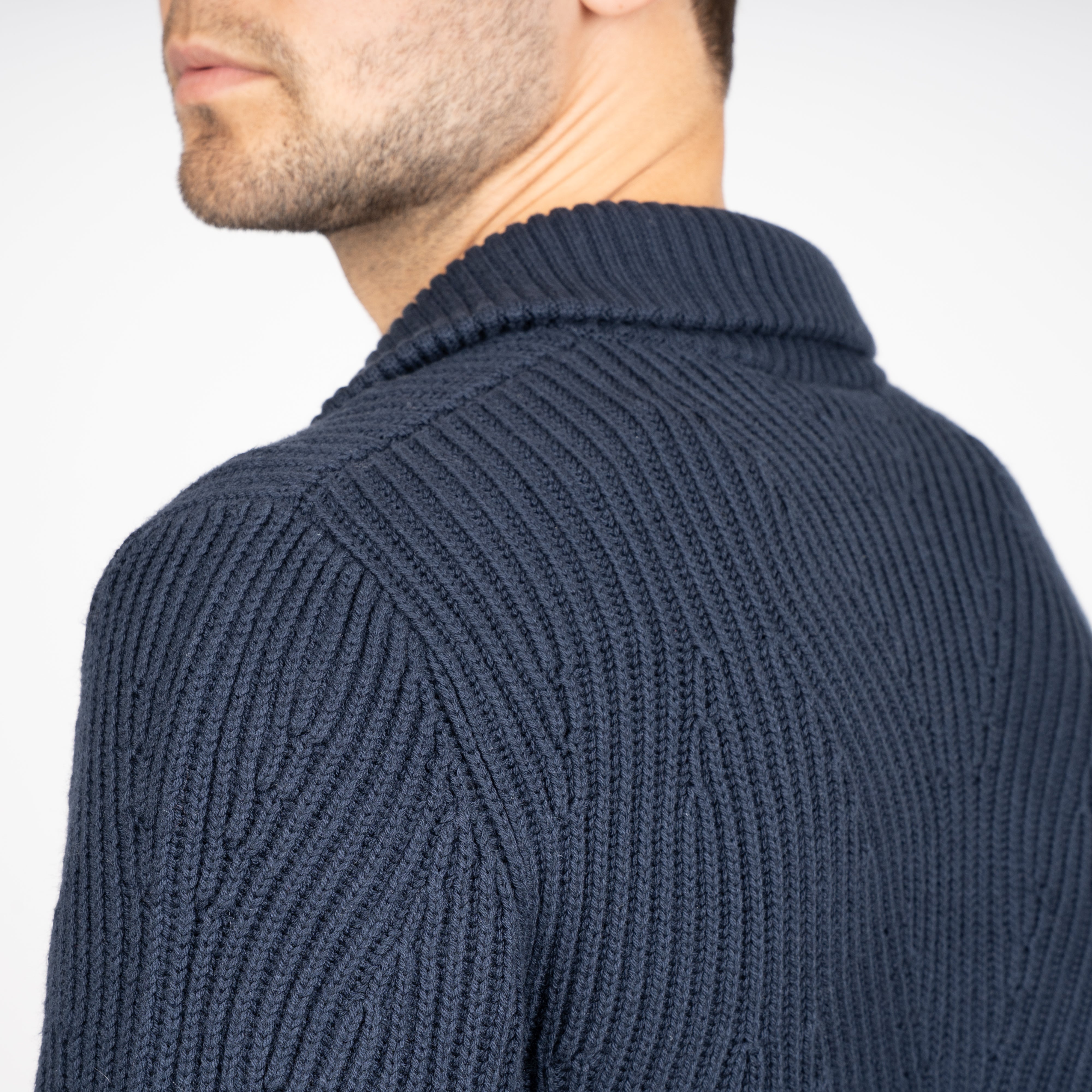 SEVEN DIALS Gebreide Trui met Rits Blauw | Quinn