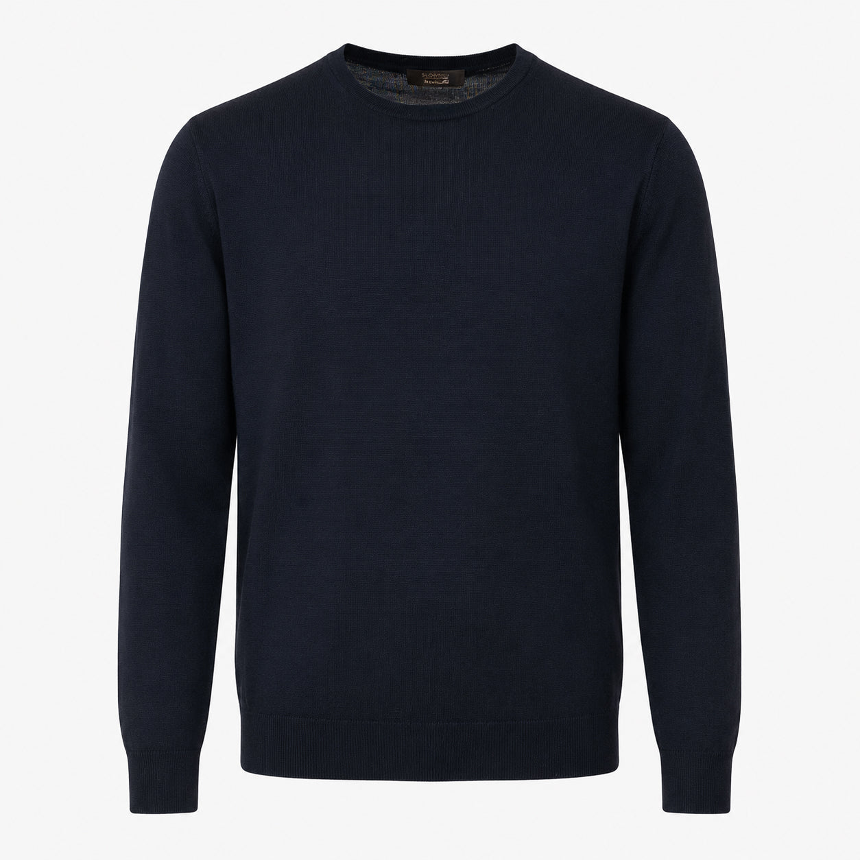 Slowear Gebreide Ronde Hals Trui Blauw | Flexwool