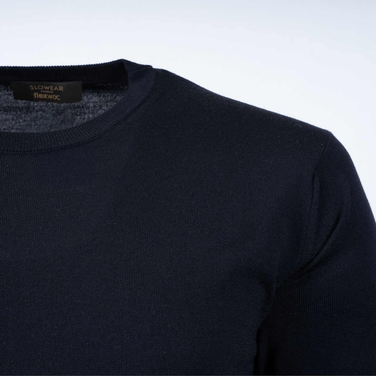 Slowear Gebreide Ronde Hals Trui Blauw | Flexwool