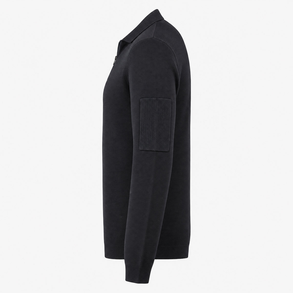 Genti Polo Lange Mouw met Rits Blauw | Cool Dry
