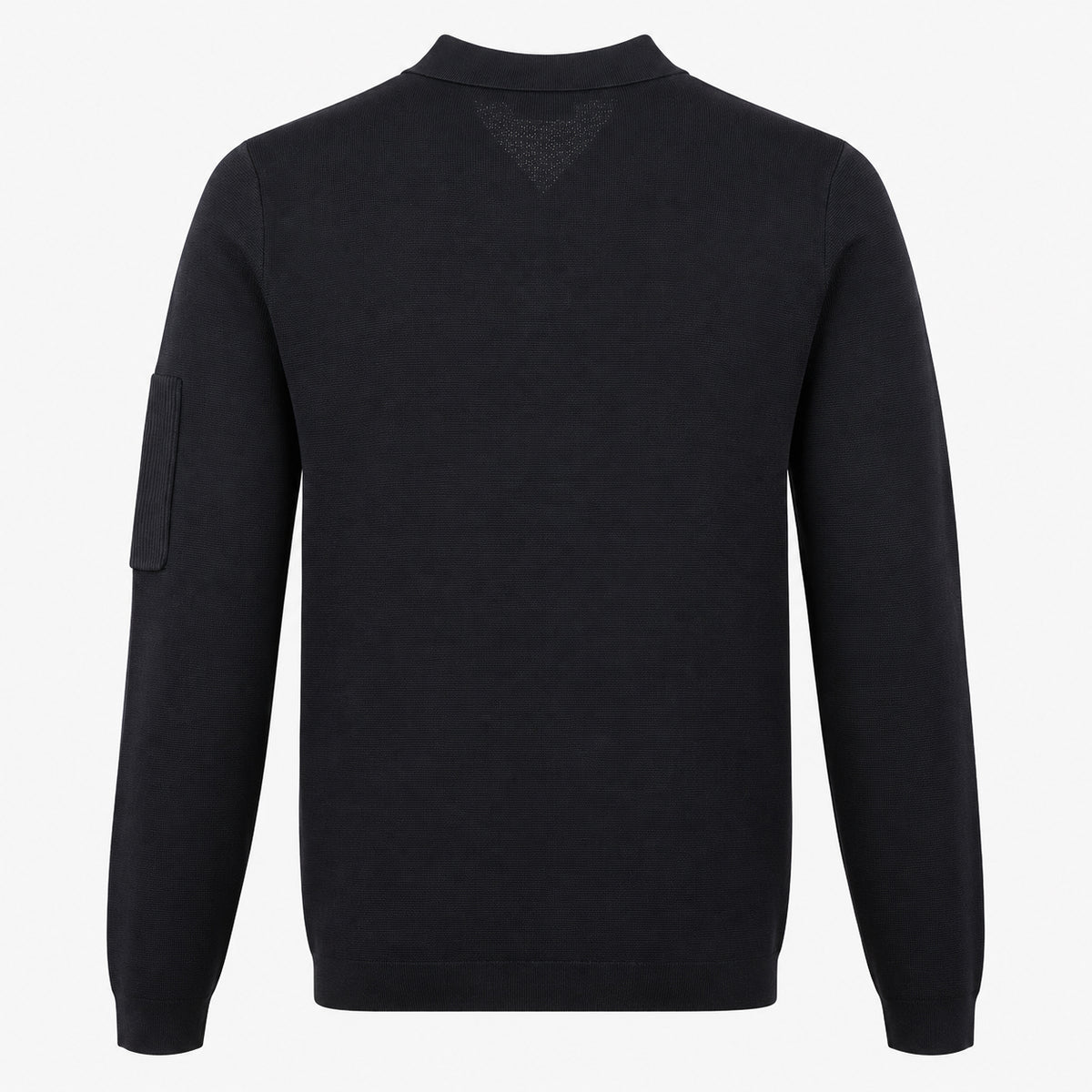 Genti Polo Lange Mouw met Rits Blauw | Cool Dry