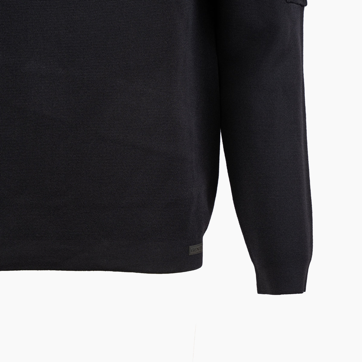 Genti Polo Lange Mouw met Rits Blauw | Cool Dry