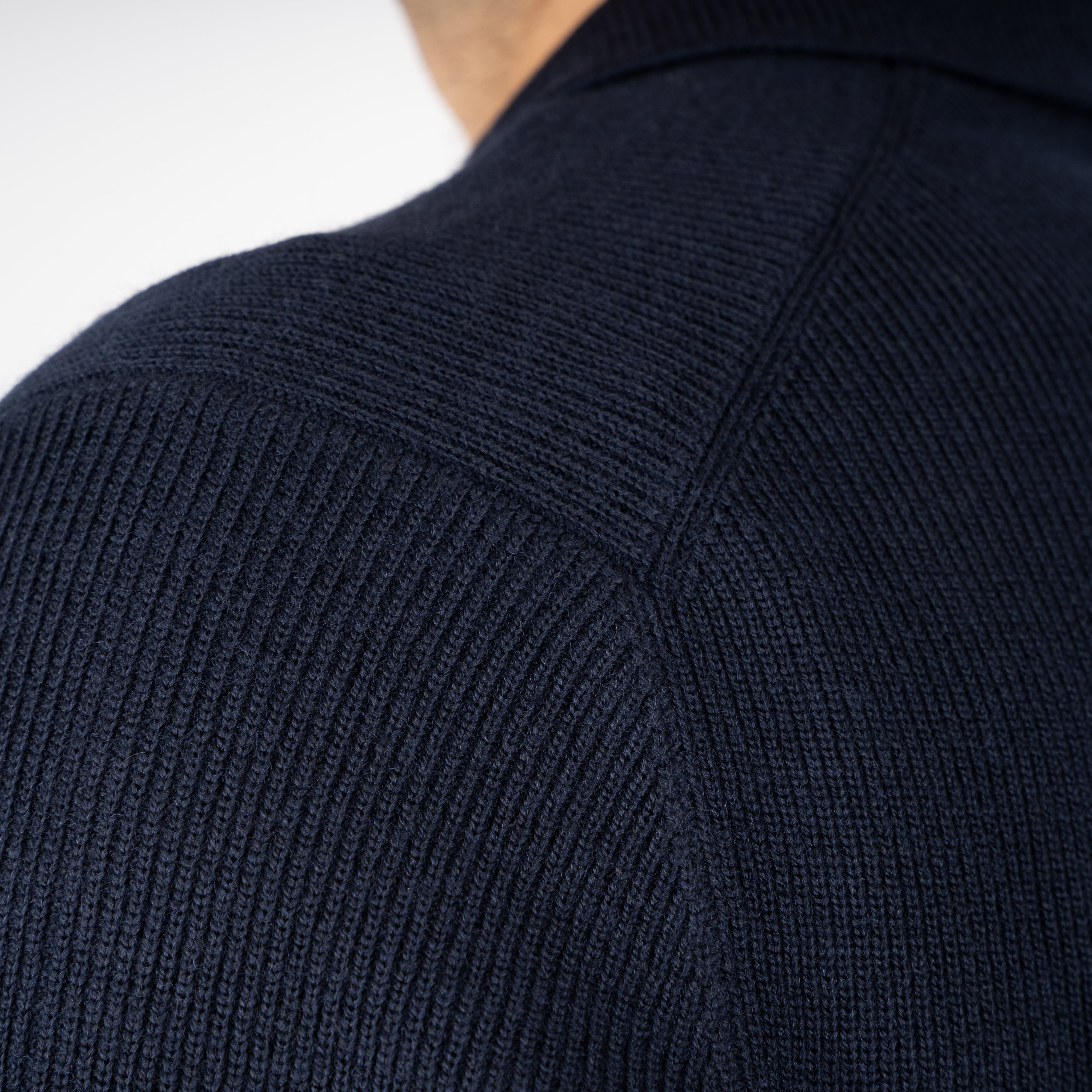 Gran Sasso Gebreide Buttonless Polotrui Blauw | Extrafine Merino