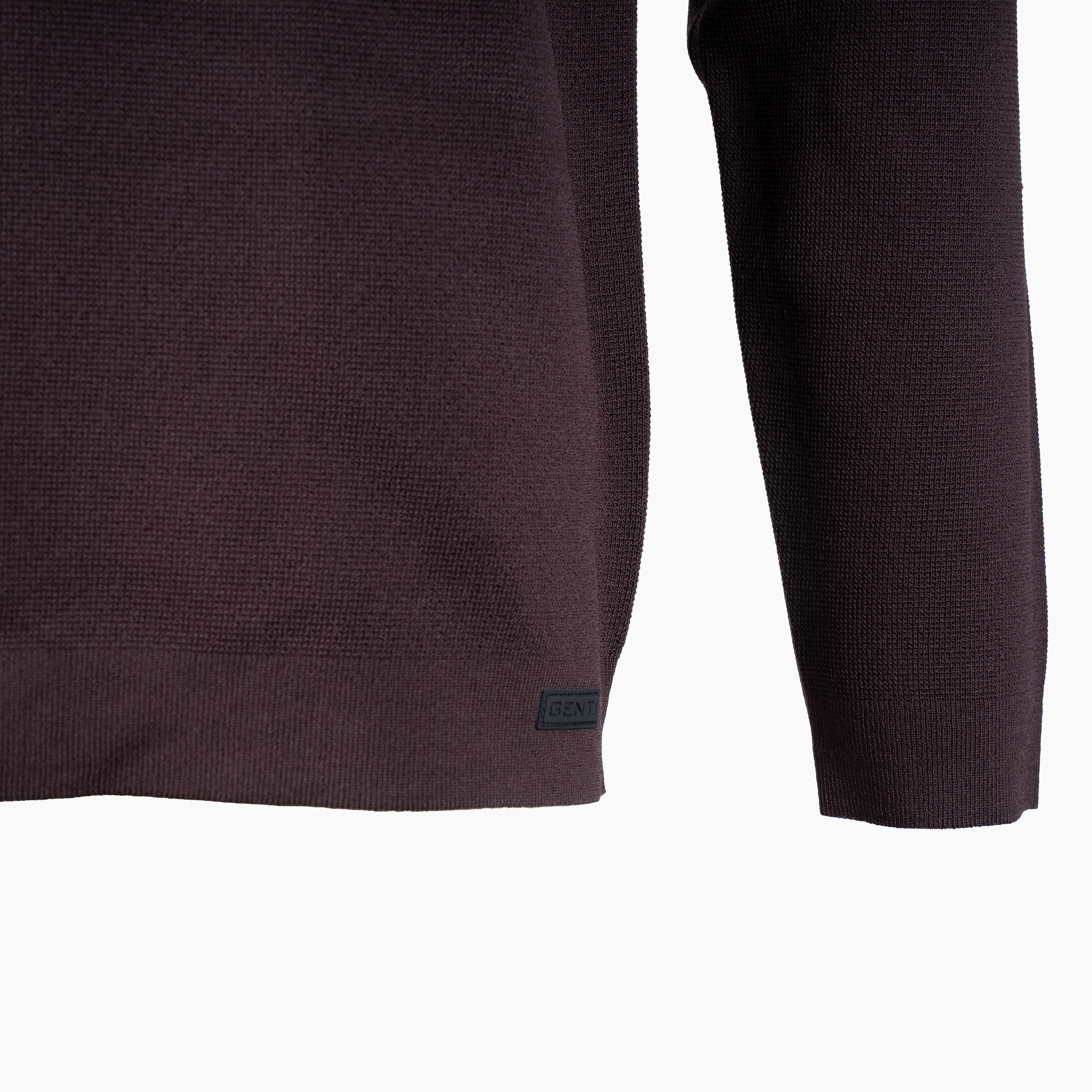 Genti Technische Trui met Rits Bordeaux Rood | Cool Dry