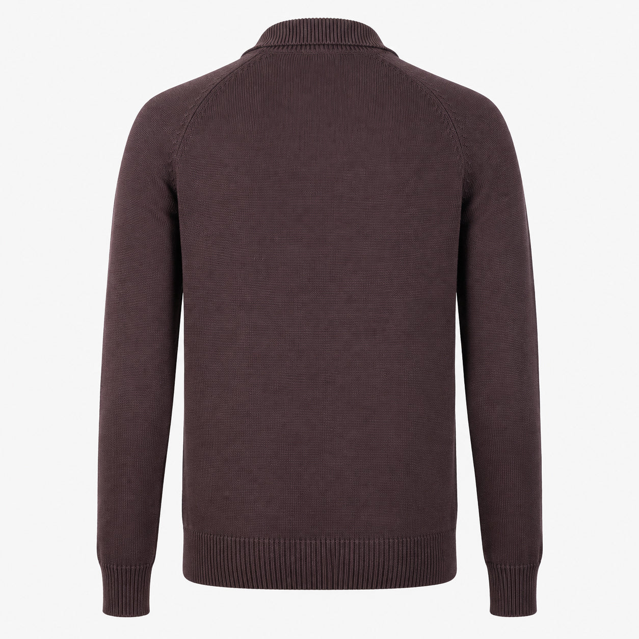 Genti Gebreide Trui met Rits Bordeauxrood | Cotton