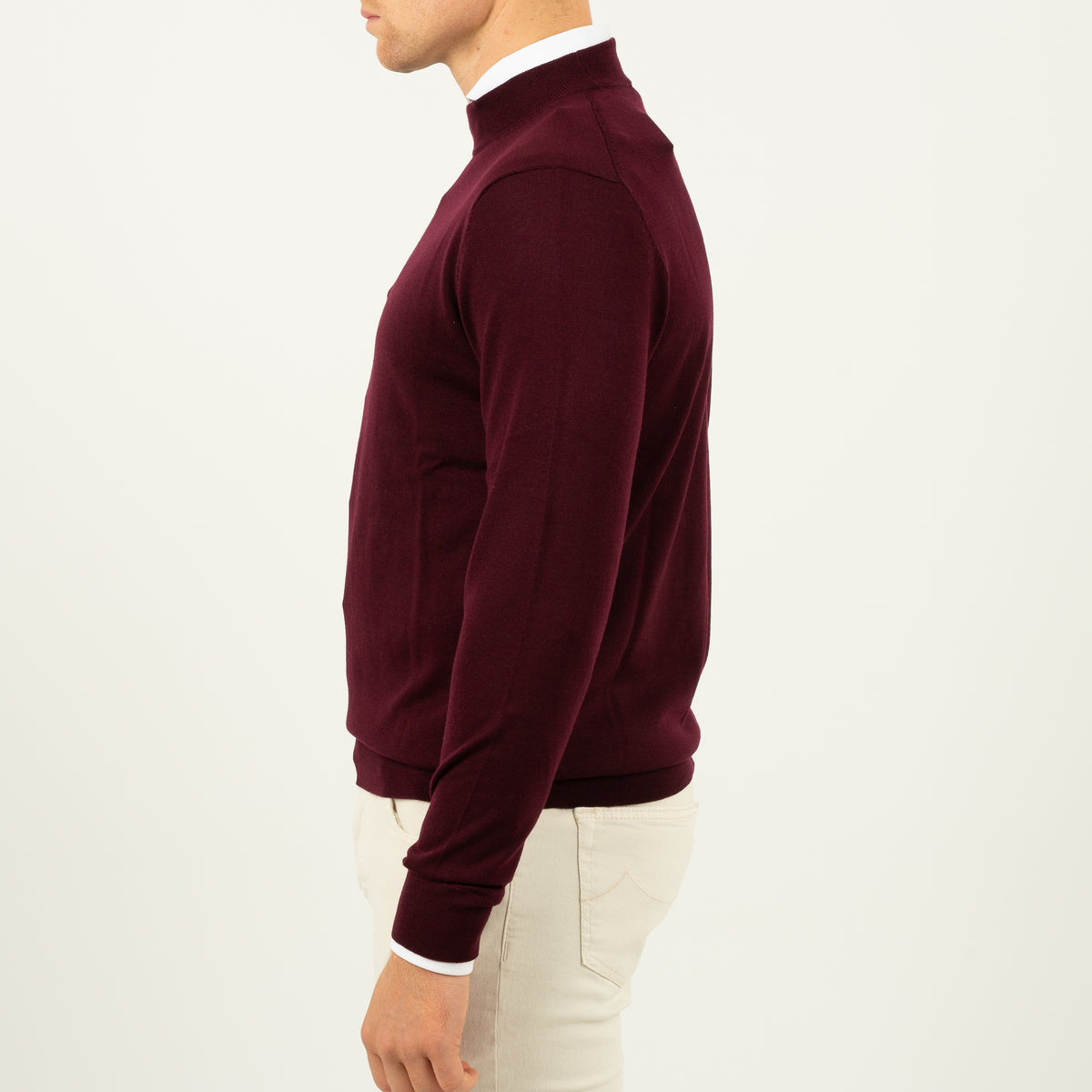 SEVEN DIALS Gebreide Turtleneck Trui Bordeaux Rood | Goy