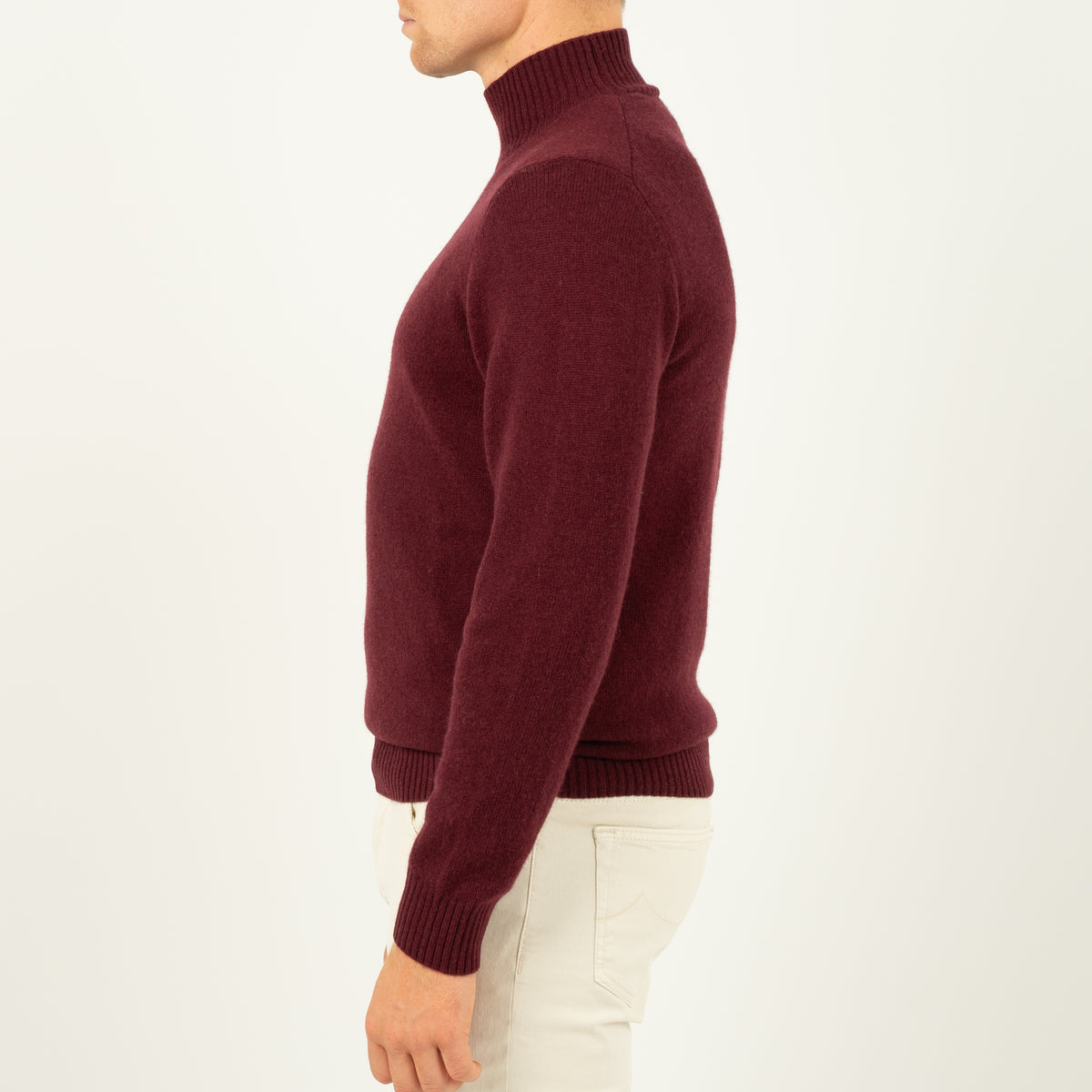 SEVEN DIALS Gebreide Turtleneck Trui Bordeauxrood | Emsley