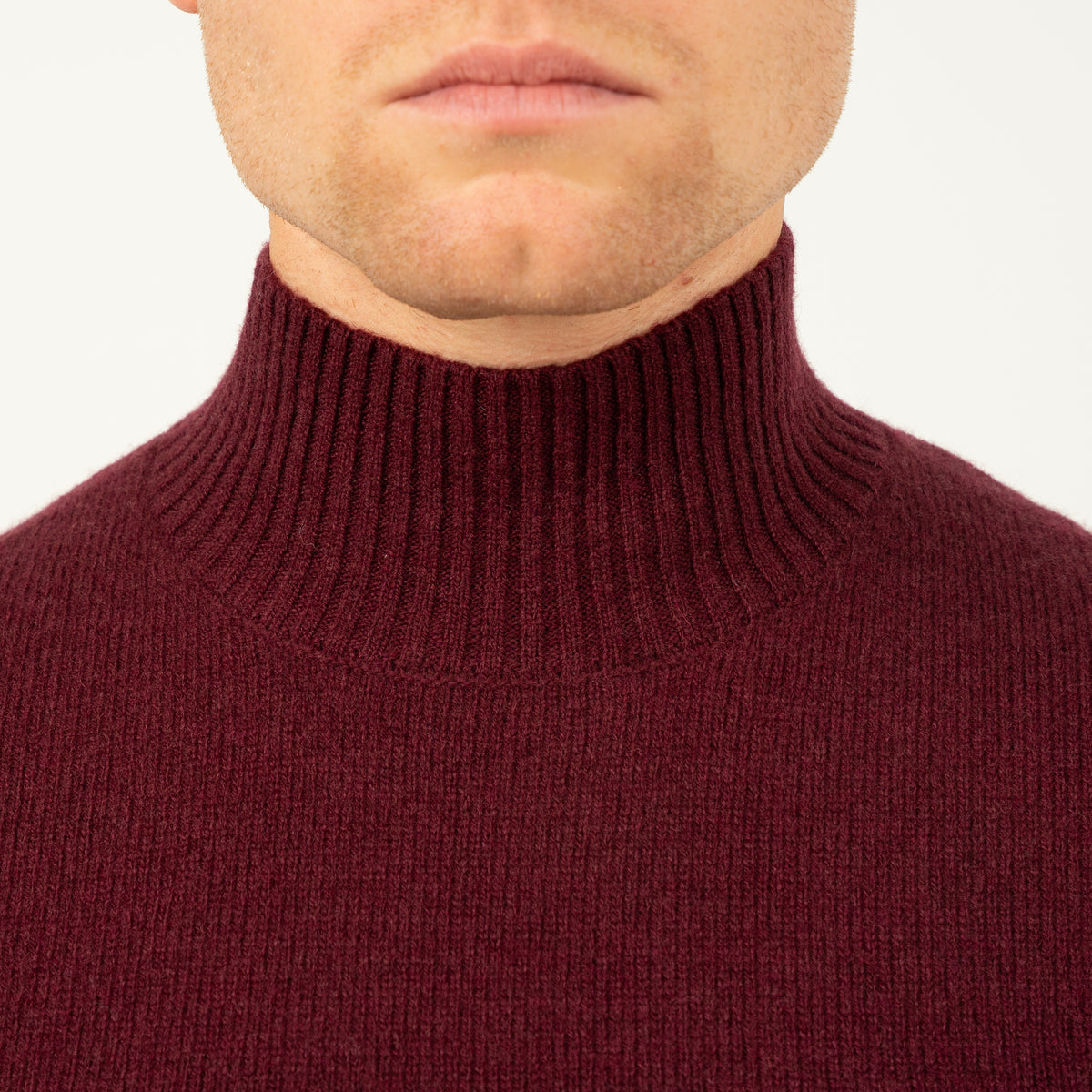 SEVEN DIALS Gebreide Turtleneck Trui Bordeauxrood | Emsley