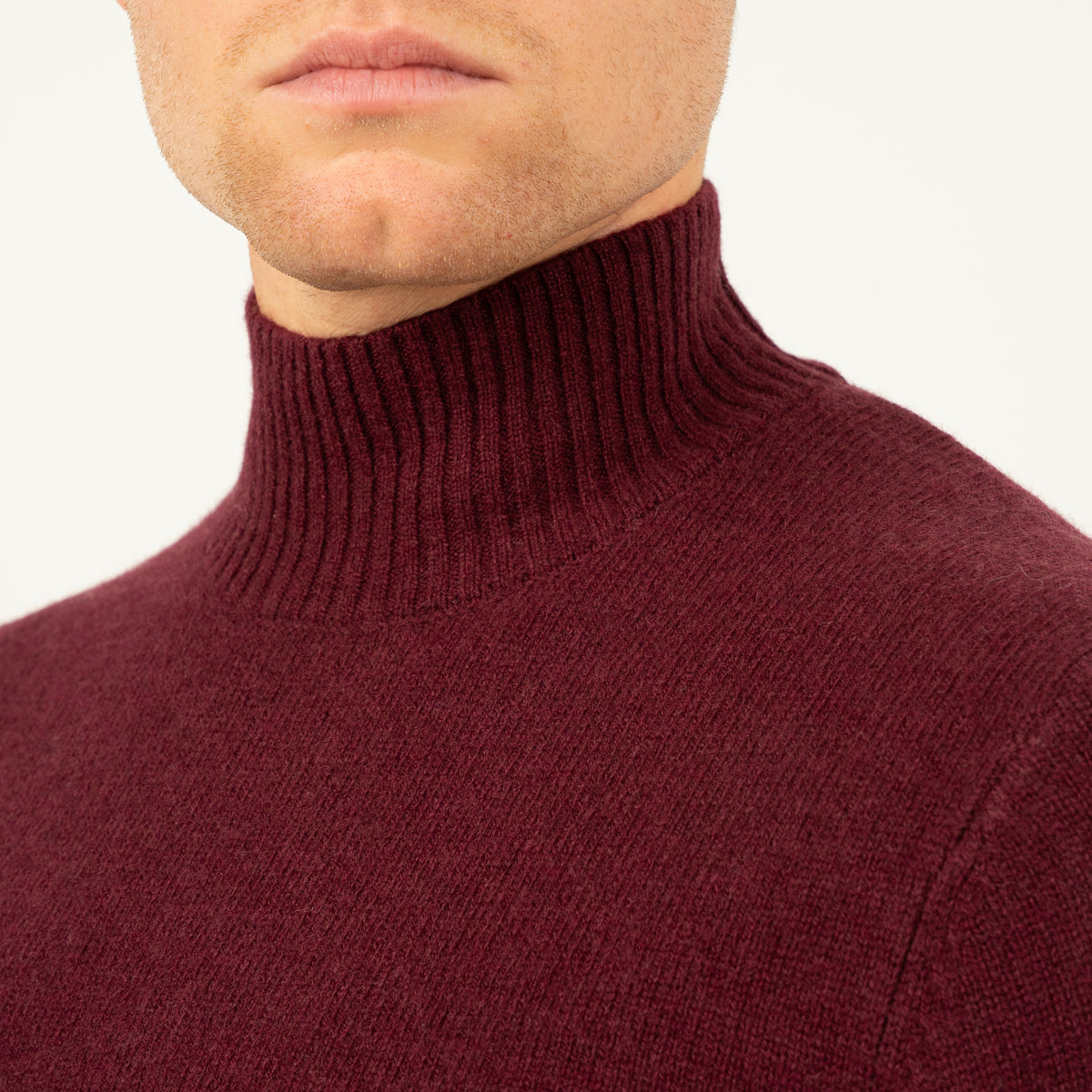 SEVEN DIALS Gebreide Turtleneck Trui Bordeauxrood | Emsley