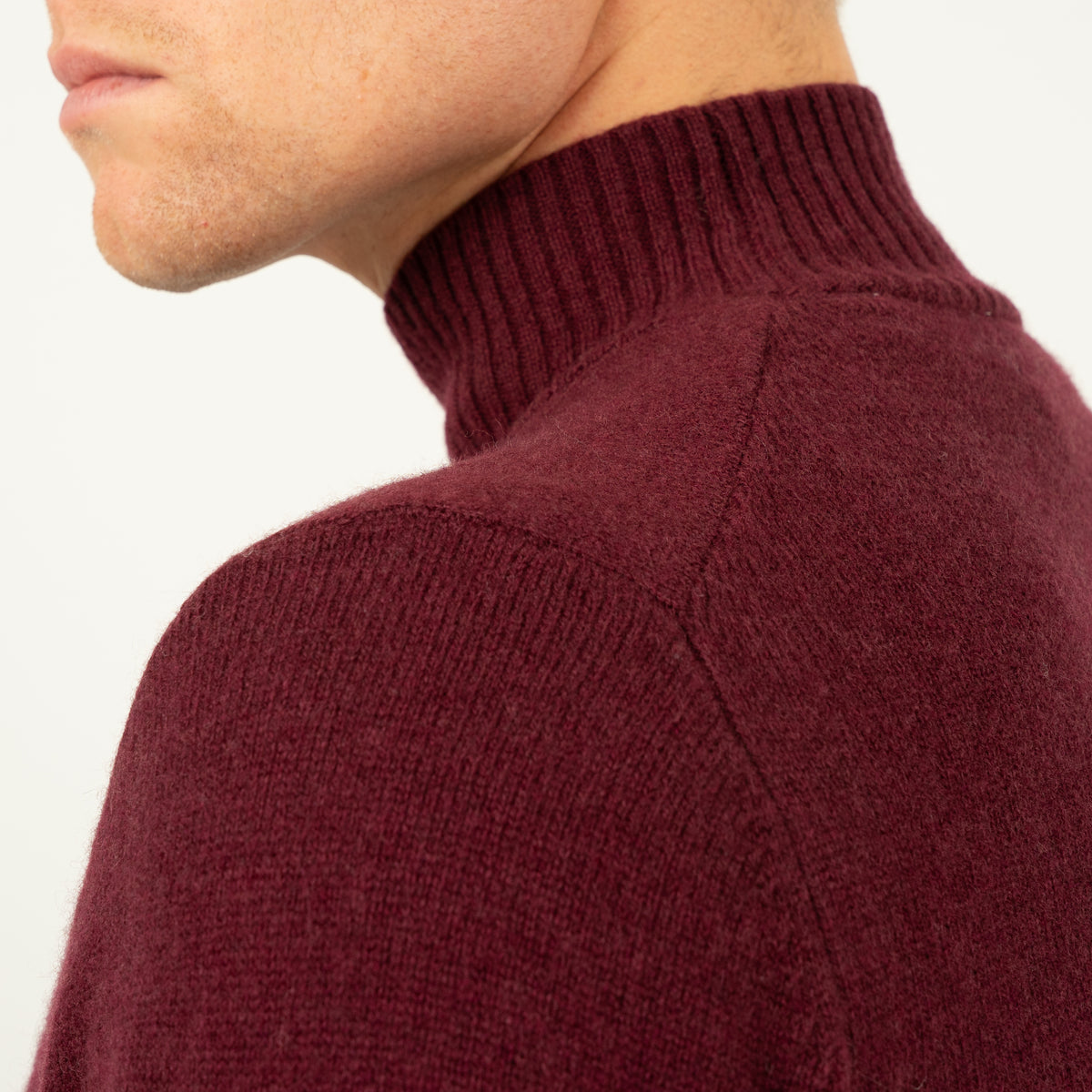 SEVEN DIALS Gebreide Turtleneck Trui Bordeauxrood | Emsley
