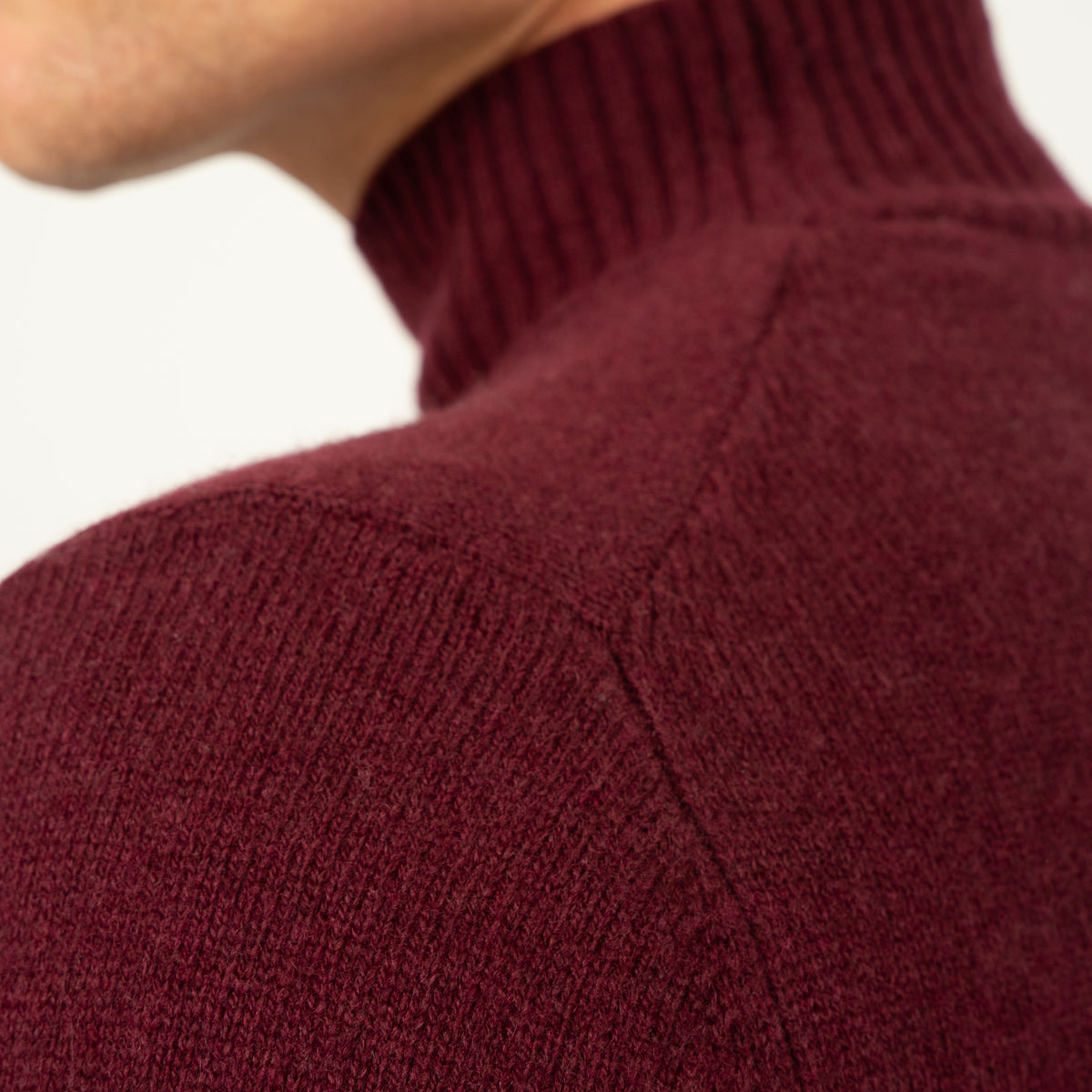 SEVEN DIALS Gebreide Turtleneck Trui Bordeauxrood | Emsley