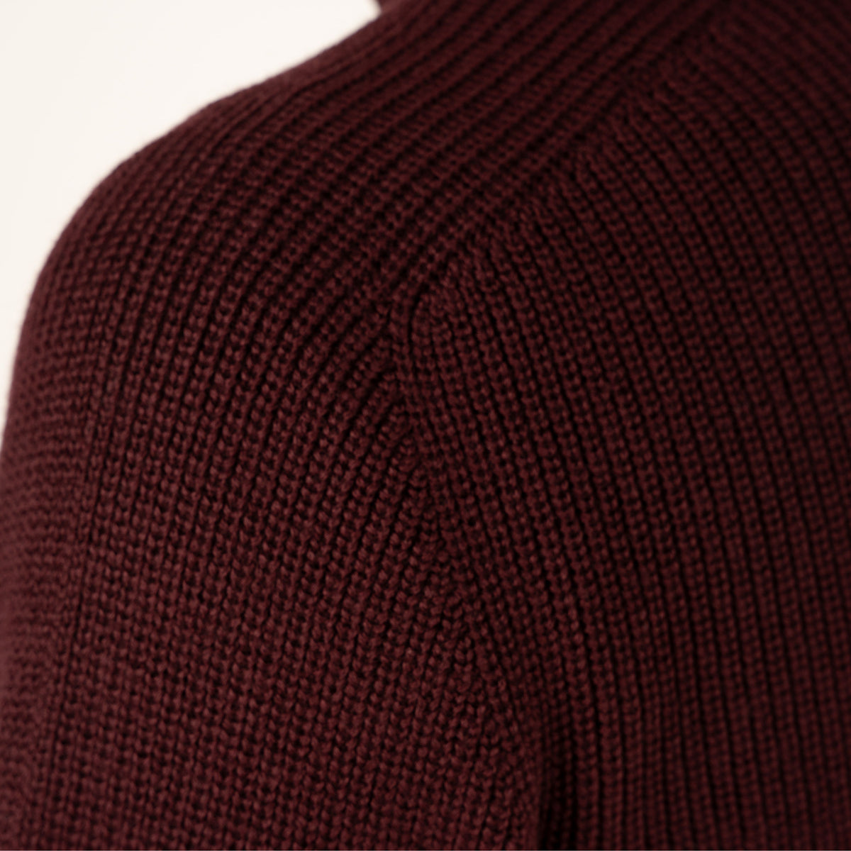 Gran Sasso Gebreide Trui met Rits Bordeaux Rood | Rain Wool