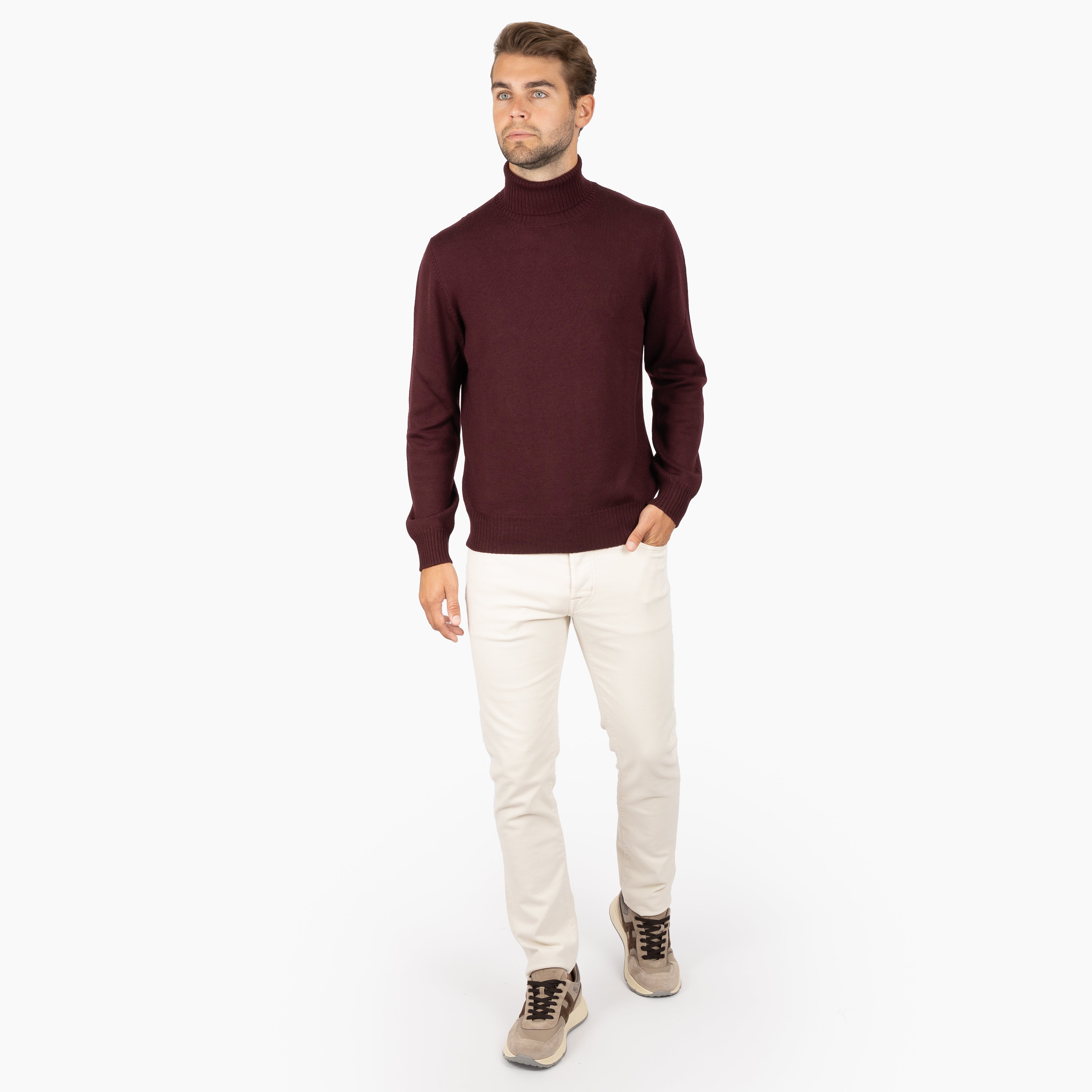 Gran Sasso Coltrui Bordeaux Rood | Extrafine Merino