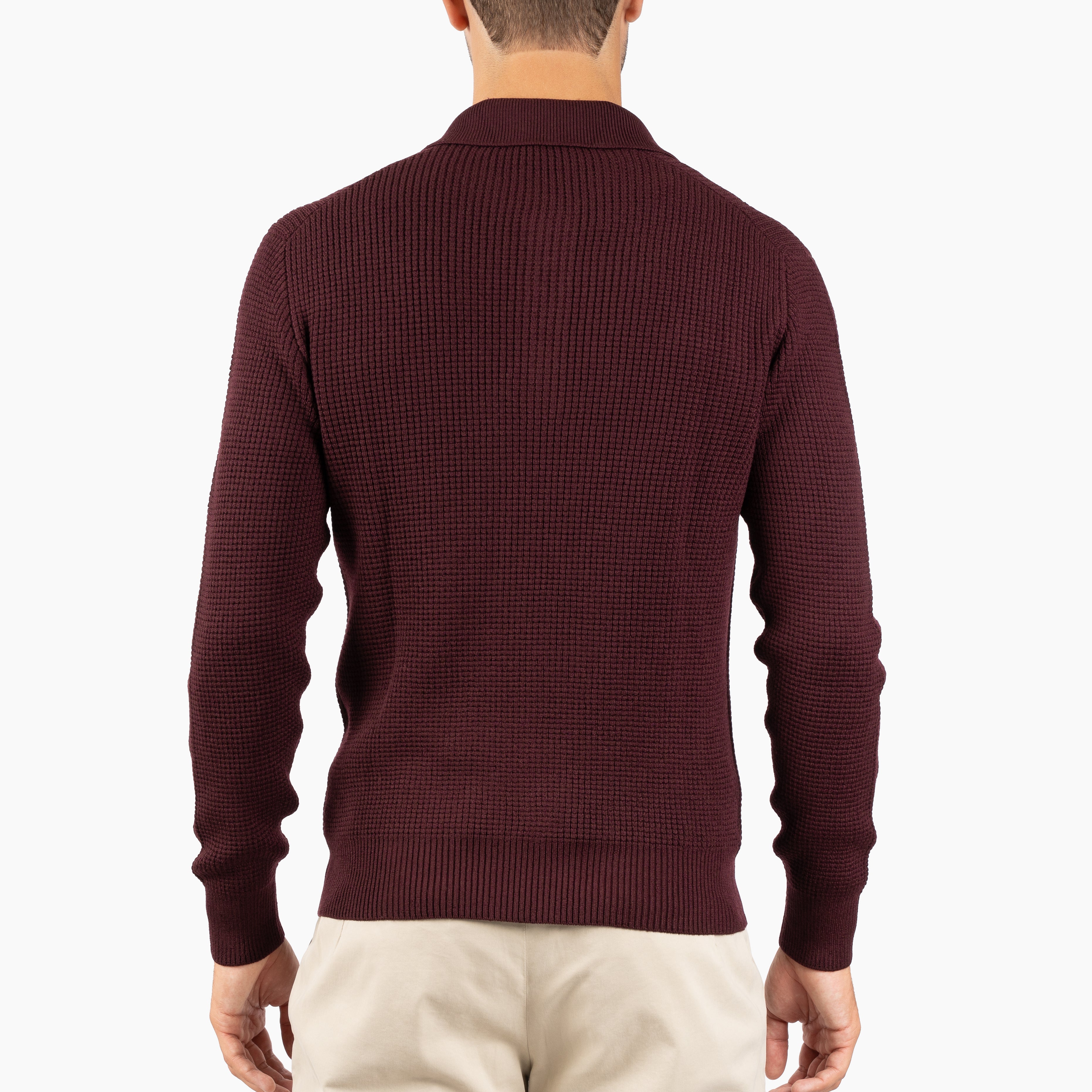 Gran Sasso Gebreide Polotrui Bordeaux Rood | Extrafine Merino