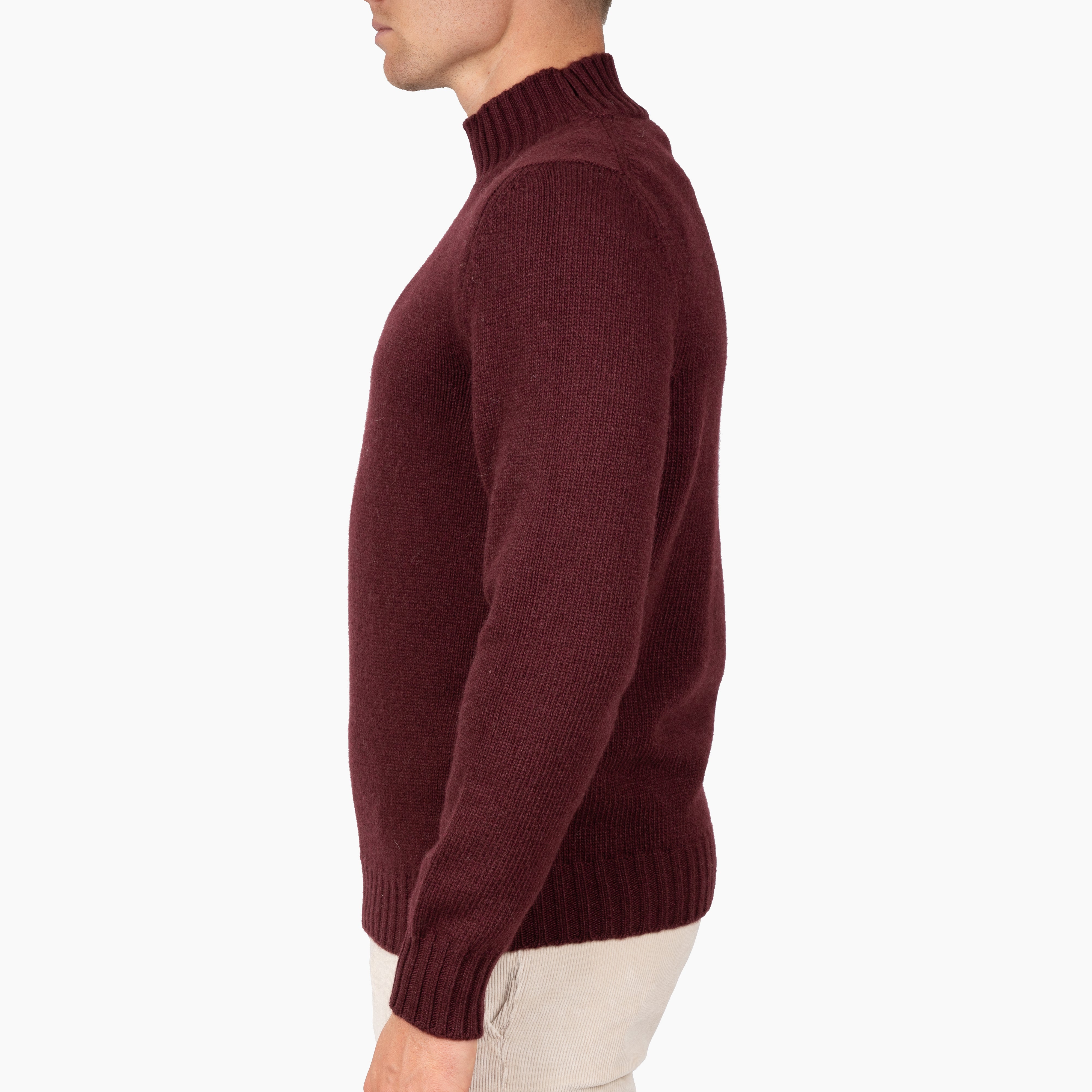 Fedeli Gebreide Turtleneck Trui Bordeaux Rood | Onda