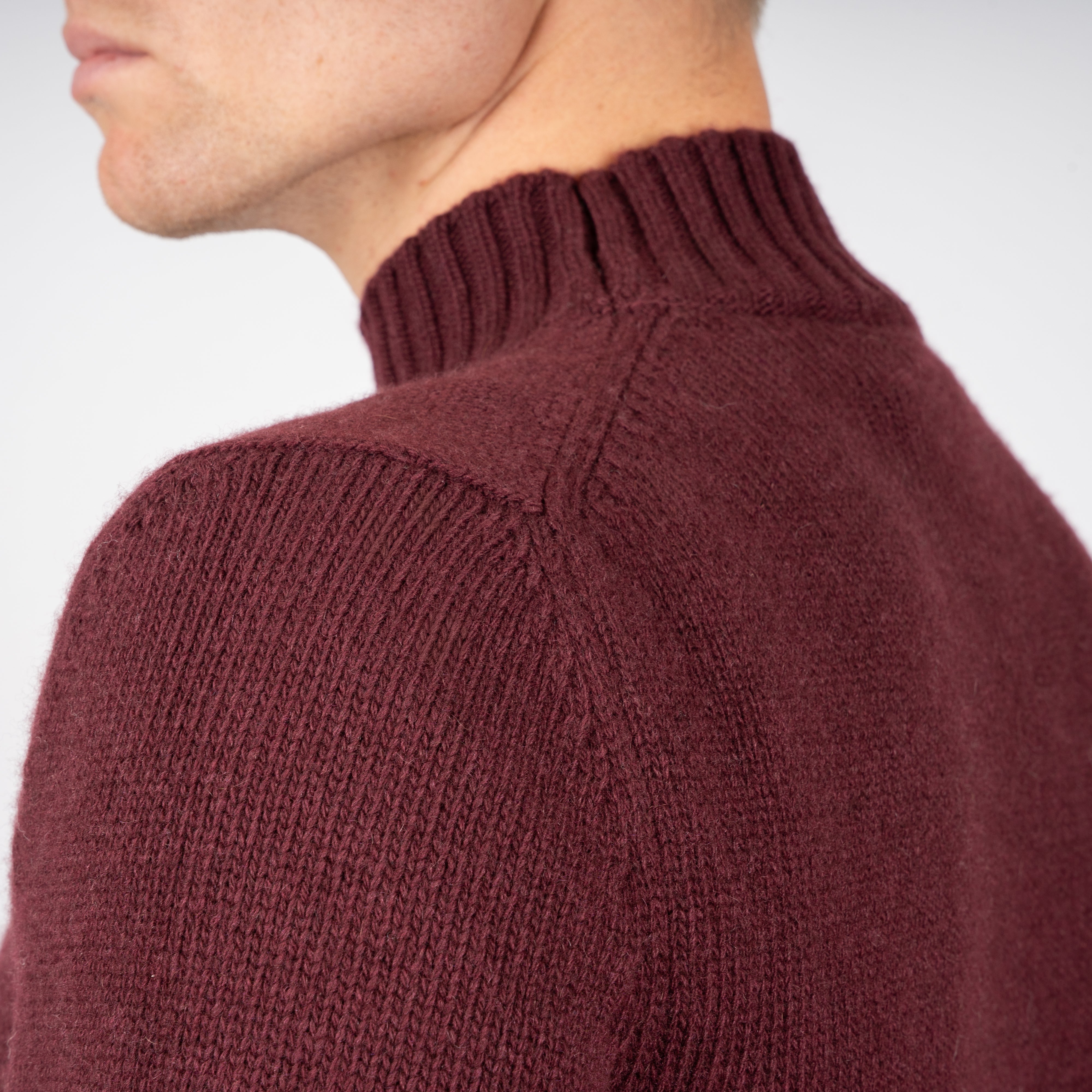 Fedeli Gebreide Turtleneck Trui Bordeaux Rood | Onda