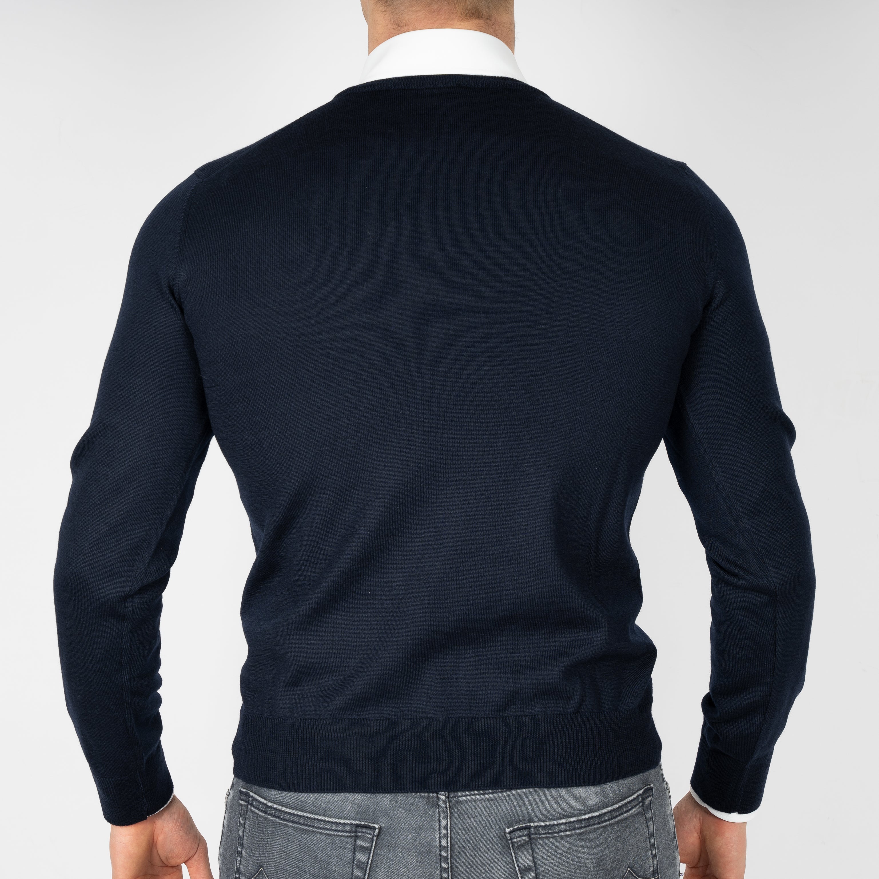 Gran Sasso Gebreide Trui Ronde Hals Donkerblauw