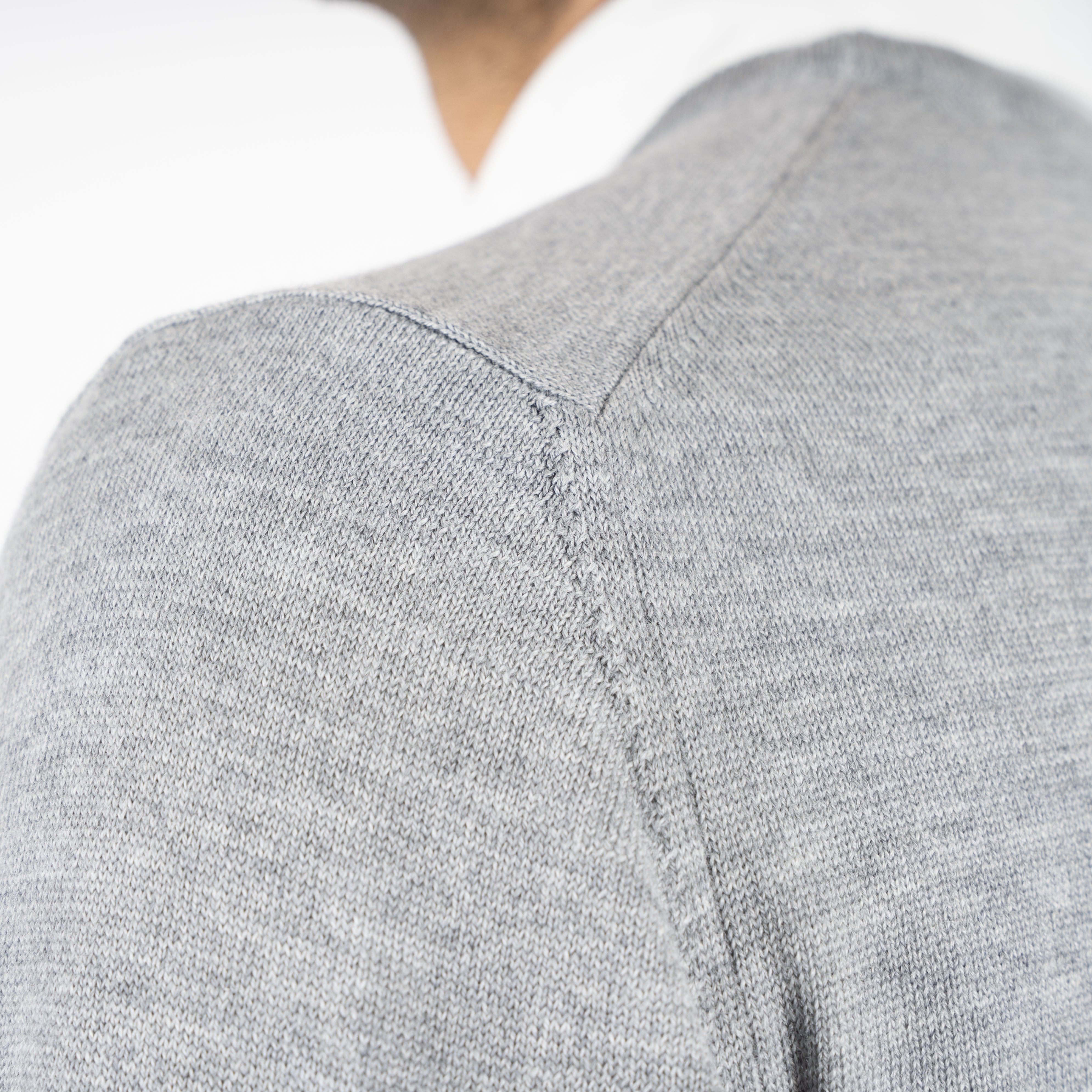 Gran Sasso Gebreide Trui Ronde Hals Grijs | Merino
