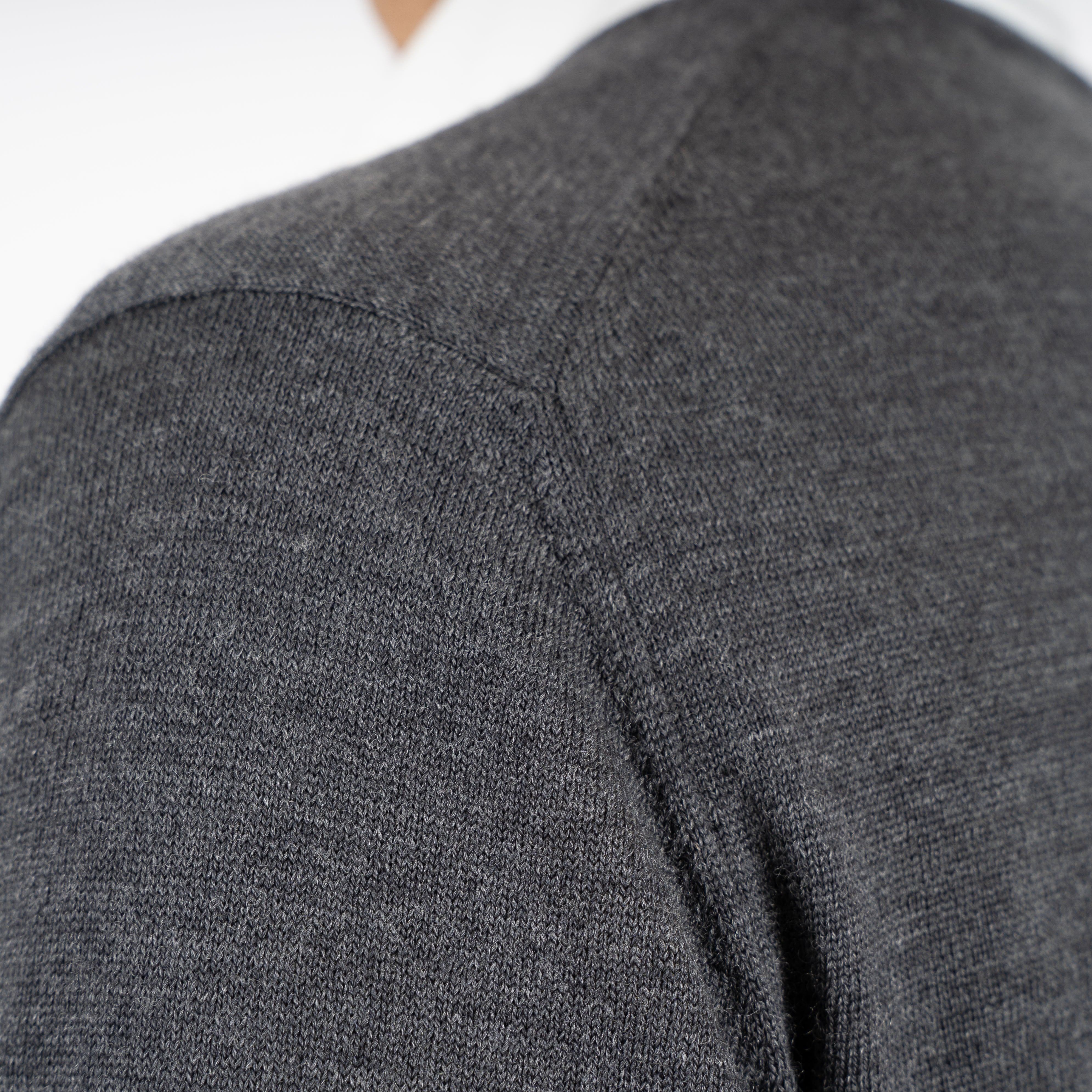 Gran Sasso Gebreide Trui V-Hals Grijs | Merino