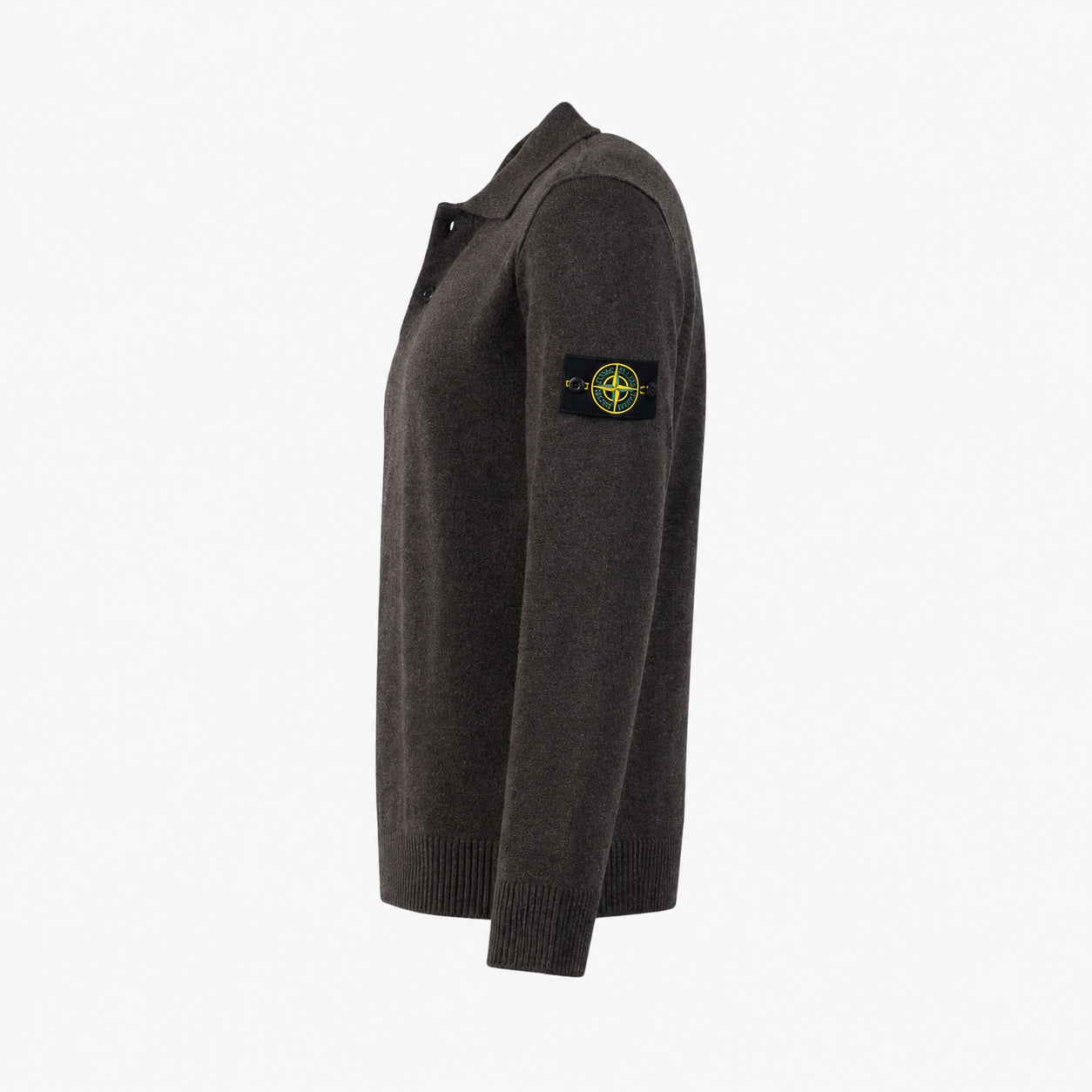 Stone Island Gebreide Trui met Polokraag Bruin | Light RWS Geelong Wool