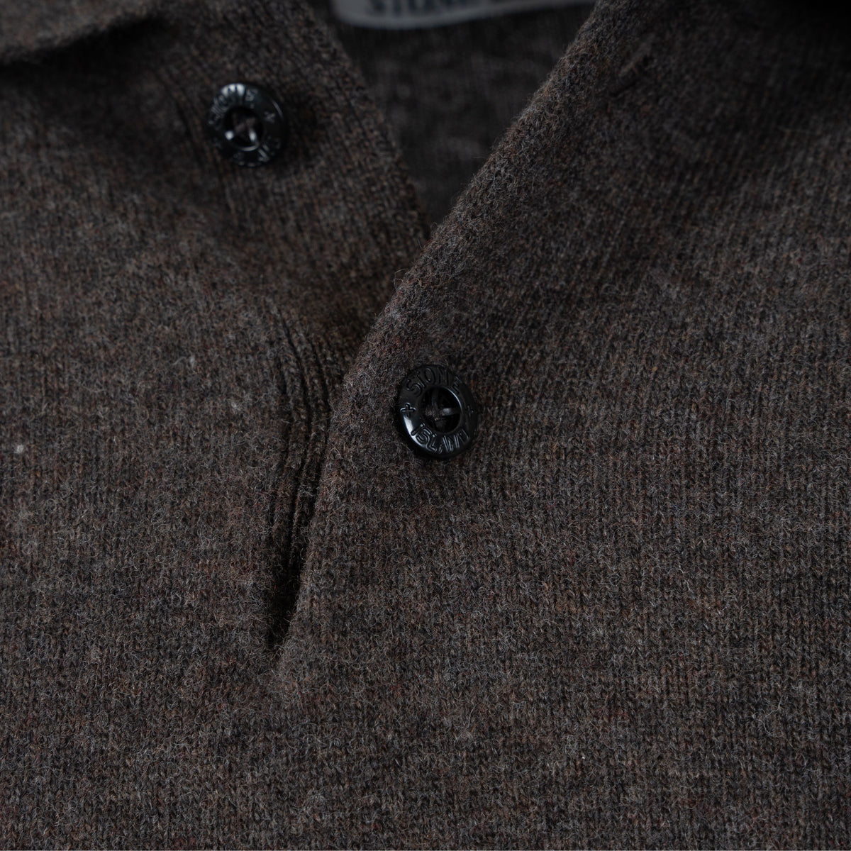 Stone Island Gebreide Trui met Polokraag Bruin | Light RWS Geelong Wool