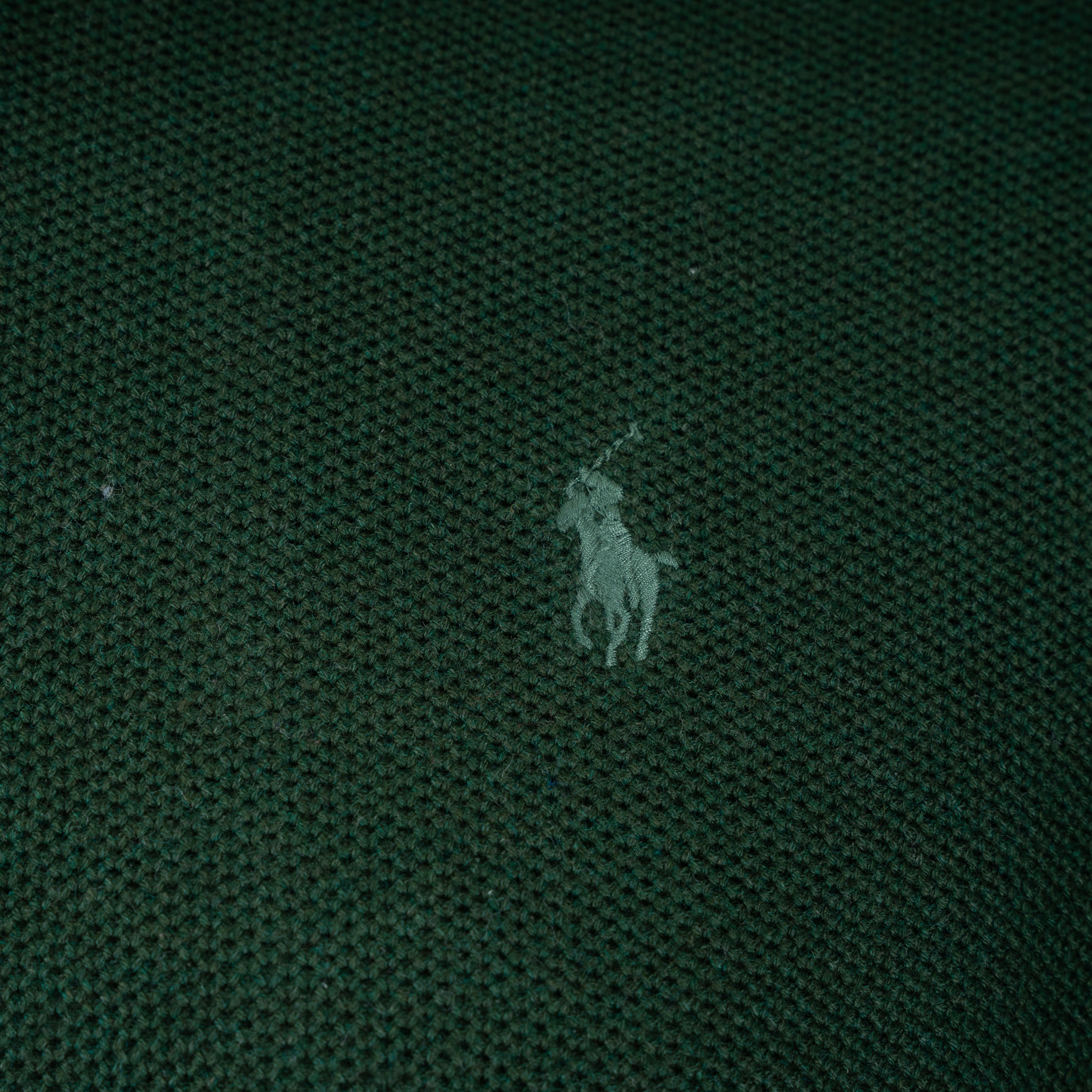 Ralph Lauren Gebreide Trui met Rits Donkergroen | Mesh-Knit Cotton