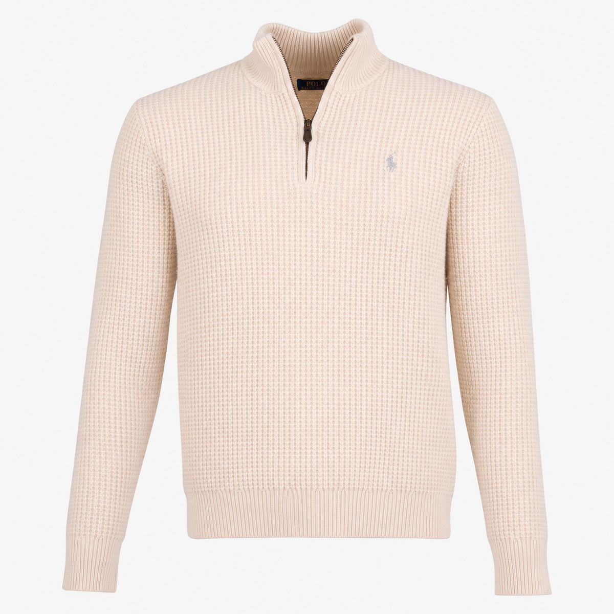 Ralph Lauren Gebreide Trui met Rits Crème | Waffle Knit