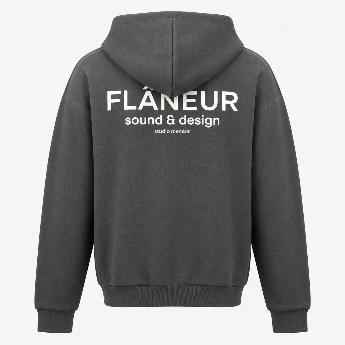 Flaneur Vest Backprint Verwassen Zwart | Sound & Design Studio Member
