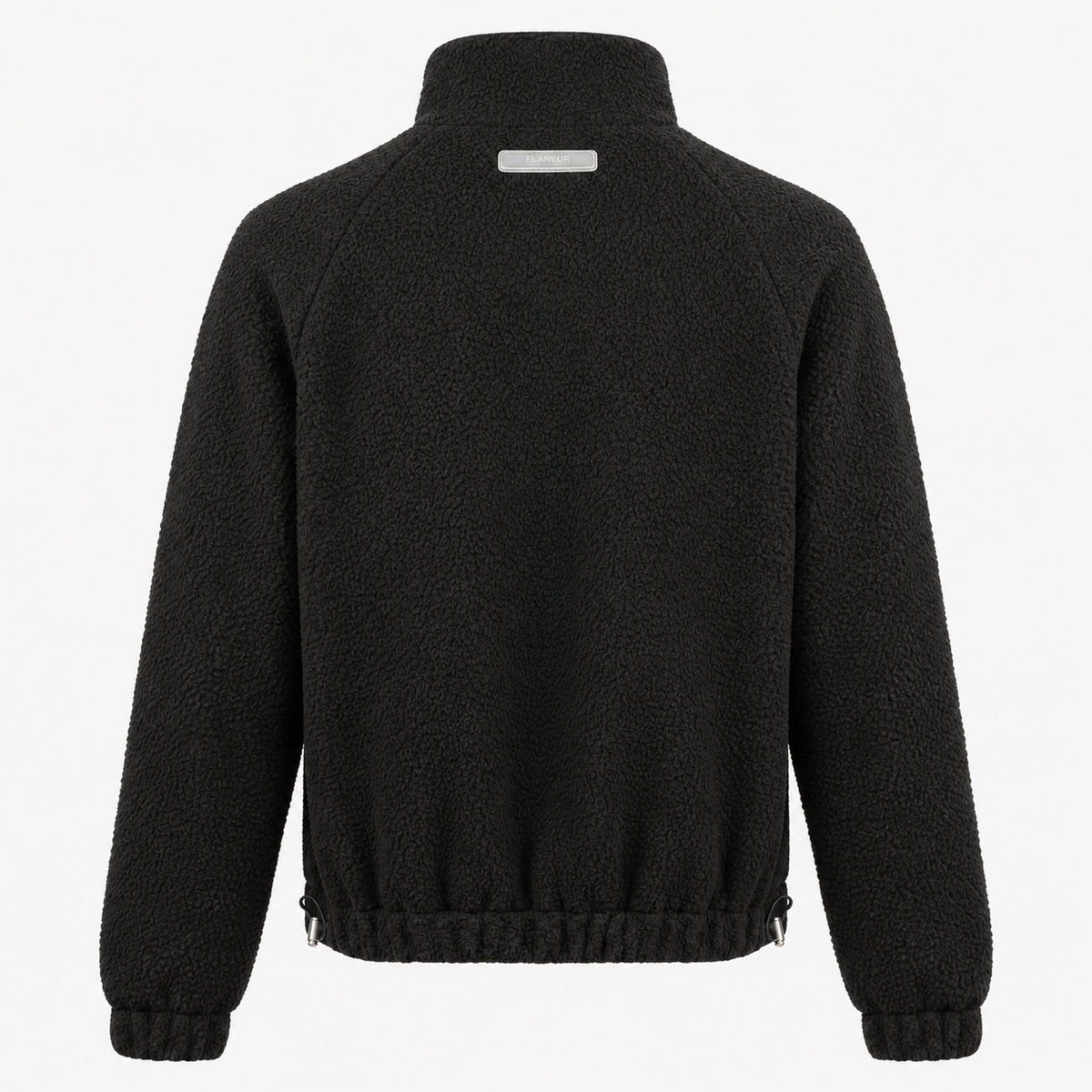 Flaneur Fleece Jack Zwart | Frosted Badge