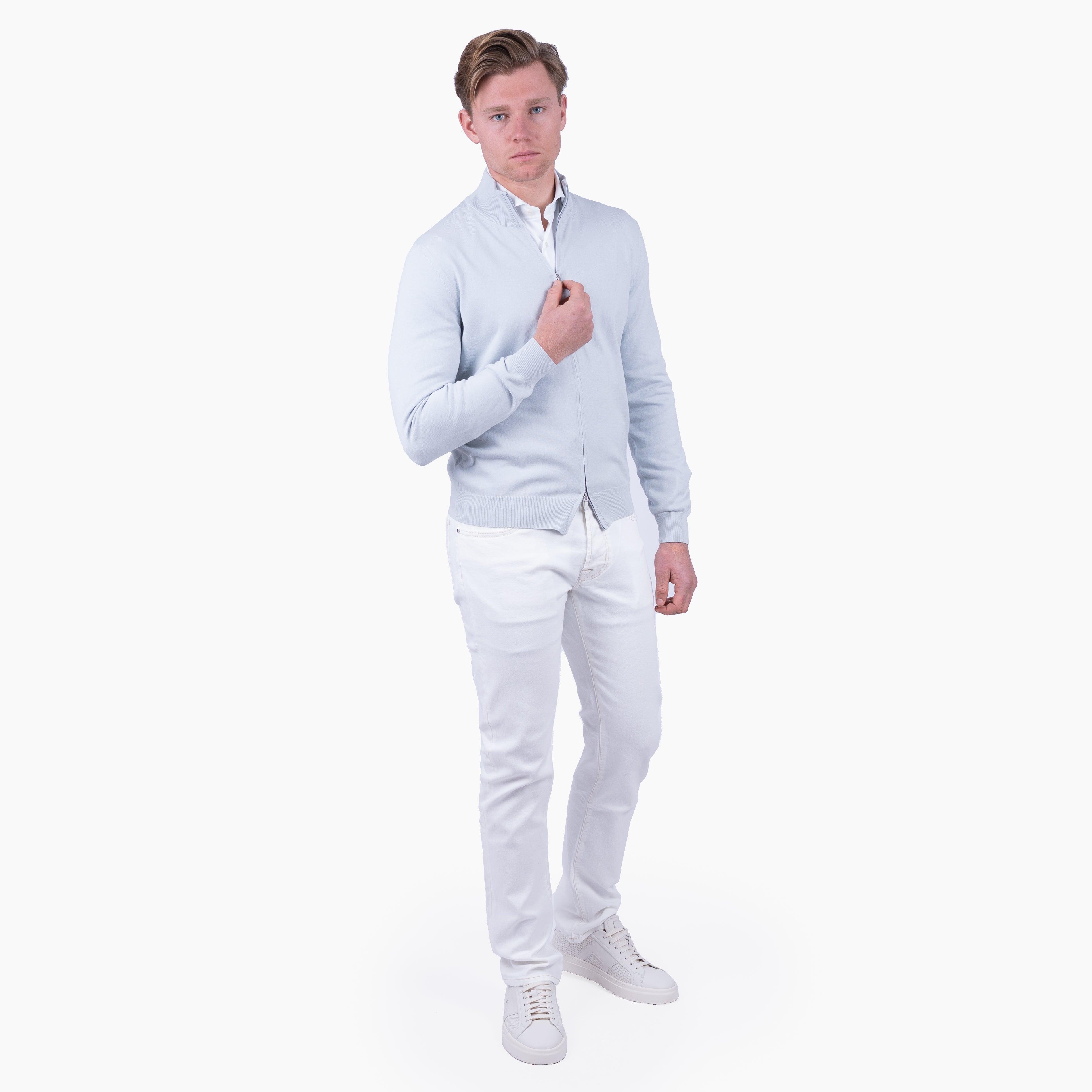 Gran Sasso Gebreid Vest Grijs | Pure Cotton