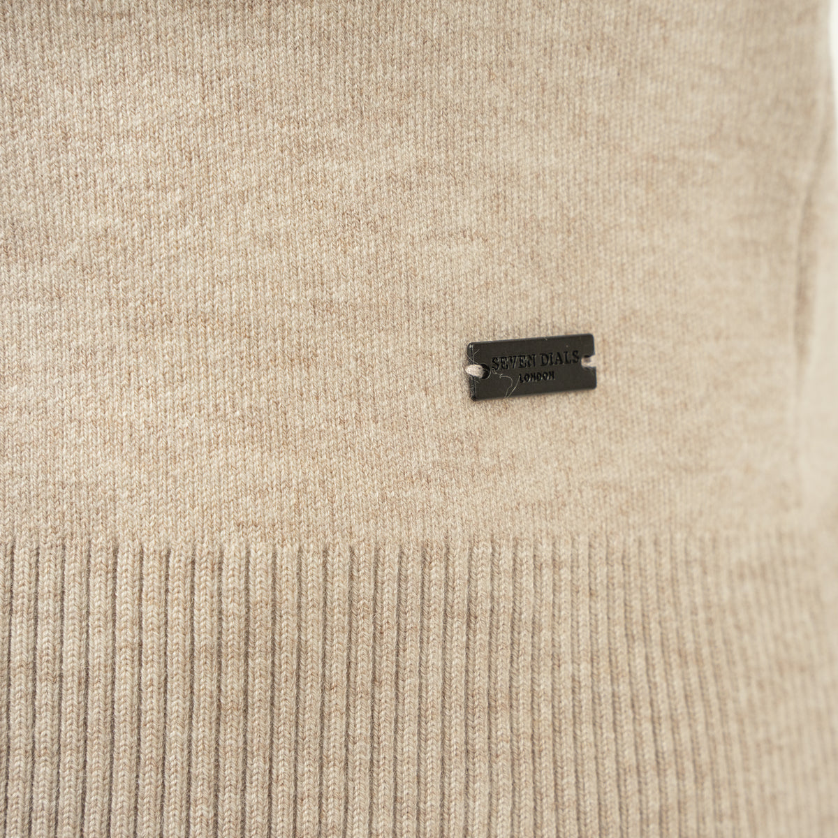 SEVEN DIALS Gebreid Vest met Rits Beige | Wakeley