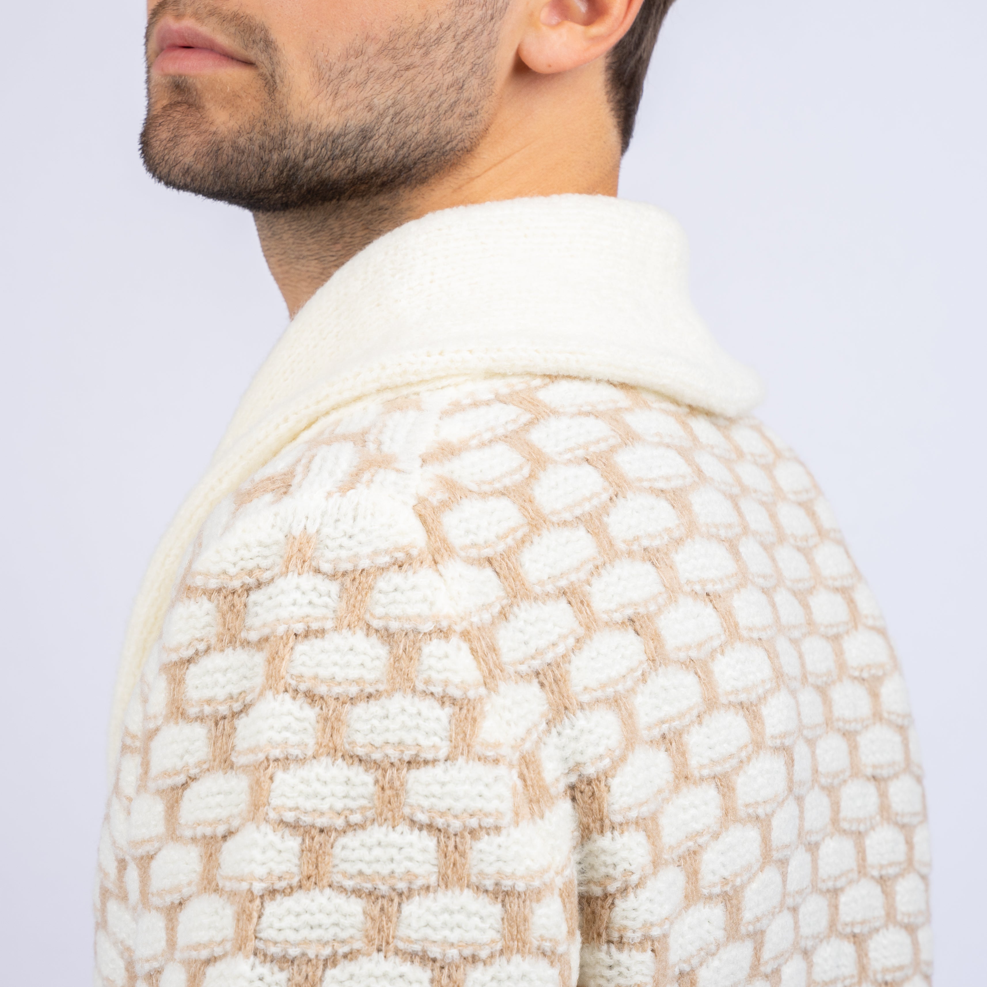 Gran Sasso Gebreid Knoopvest Off-White